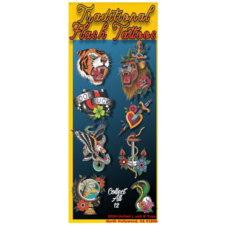 Traditional Flash Tattoos 300 pcs per box | Item ID: TRFLFOL