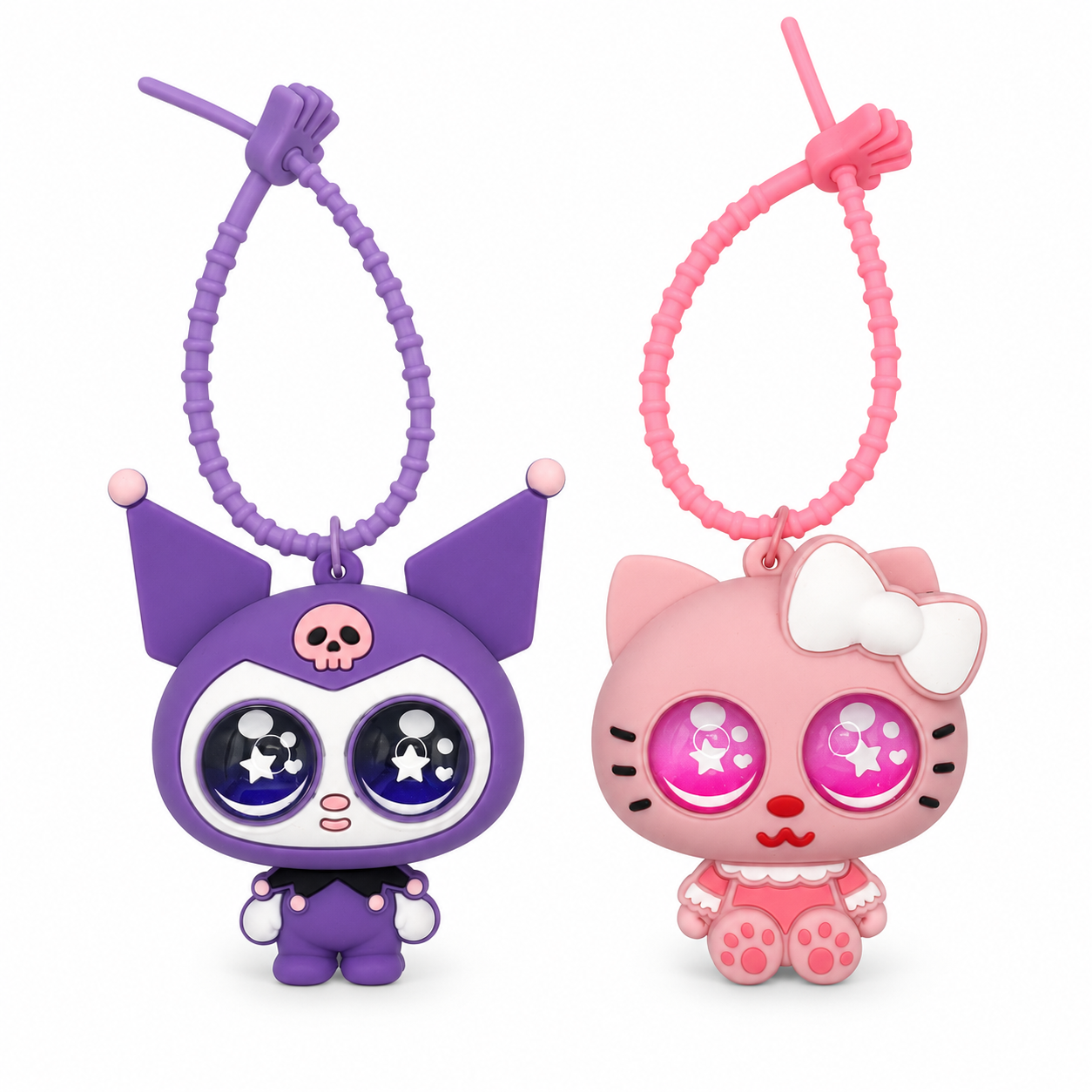 Kawaii Squeeze Eye Pop-up Pinch Keychains | 12 PCS / BAG ▪ $2.00 EA | Item ID: KASQB