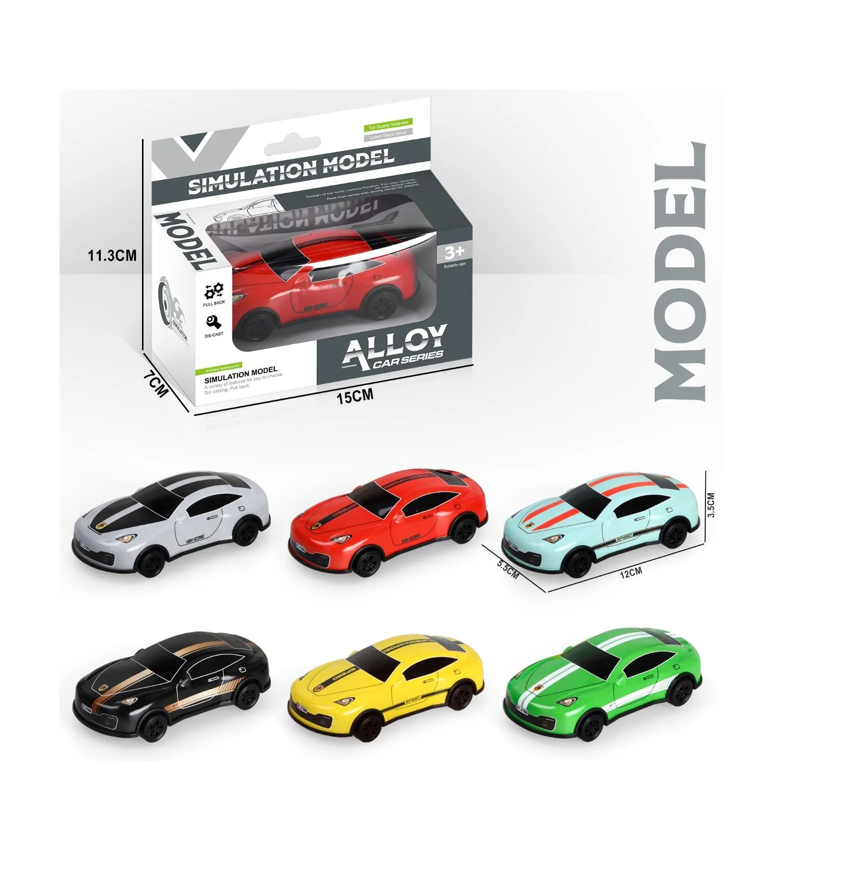 Die-Cast Metal Pullback Cars (6 Colors) | Sold by the Piece | ItemID: OC1063969