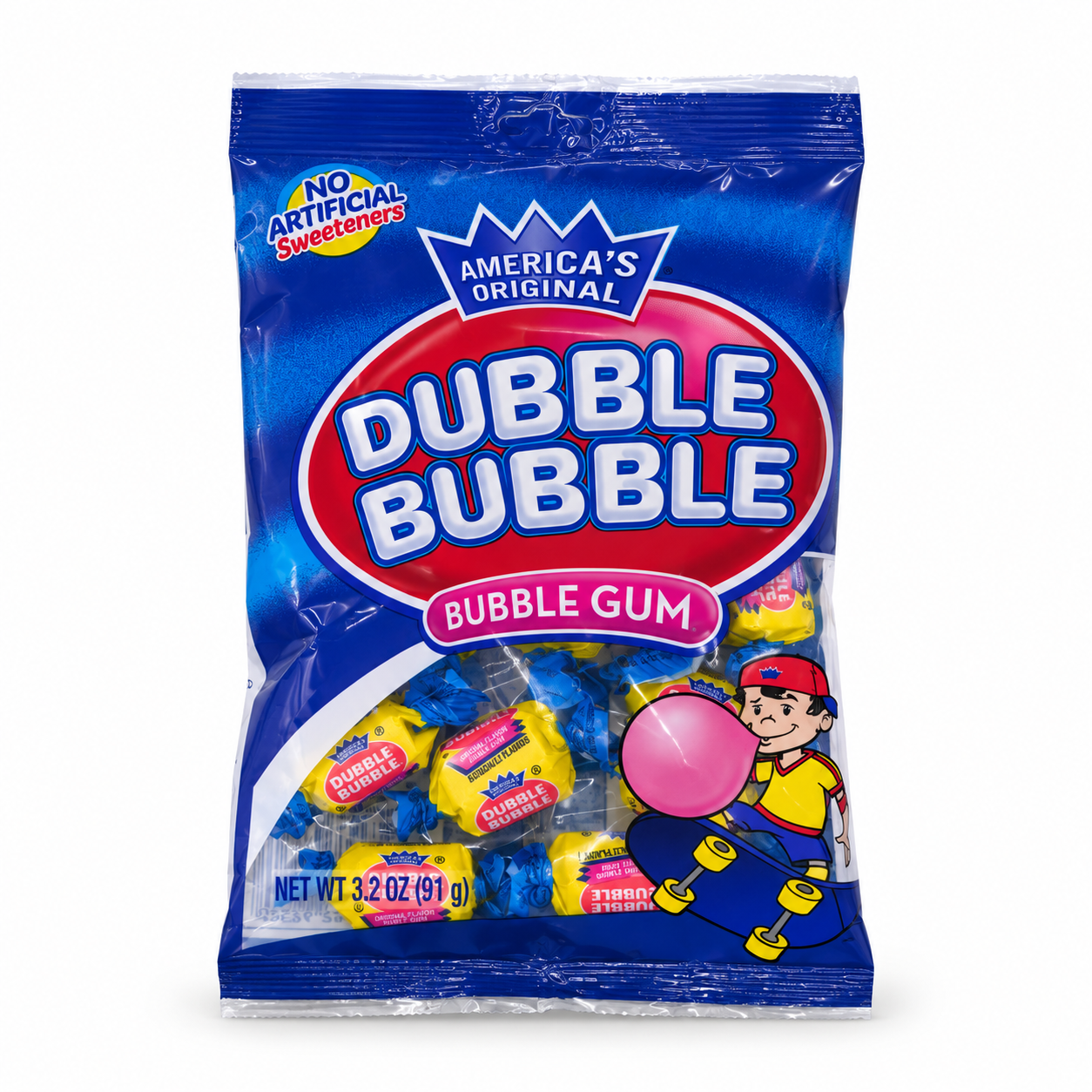 Dubble Bubble Wrapped Gum (Case) | 12 Bags / Case | Item ID: 92320