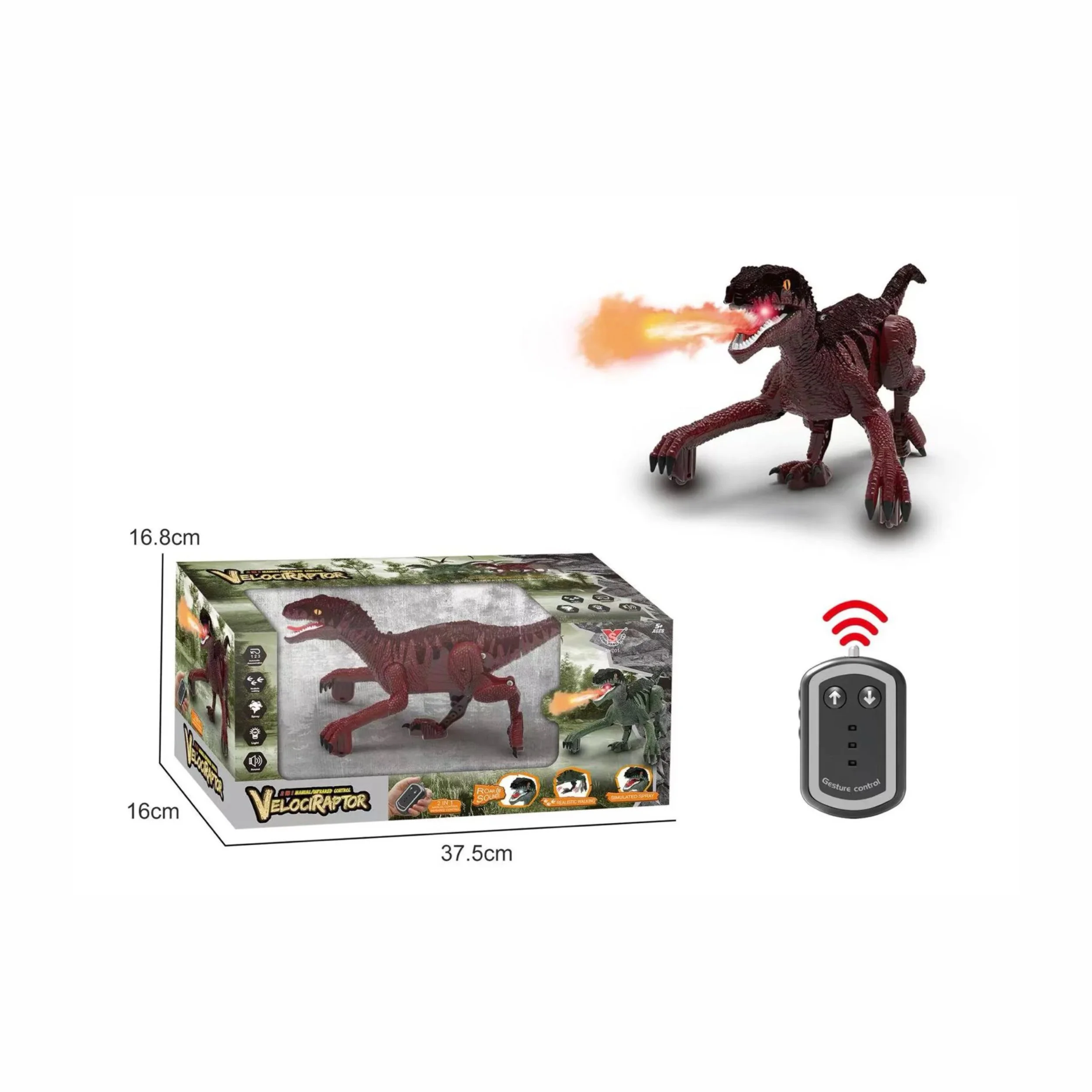 RC Dinosaur with Lights/Sound/Mist Spray (Battery Included) | Sold per Piece | ItemID: OC1218254