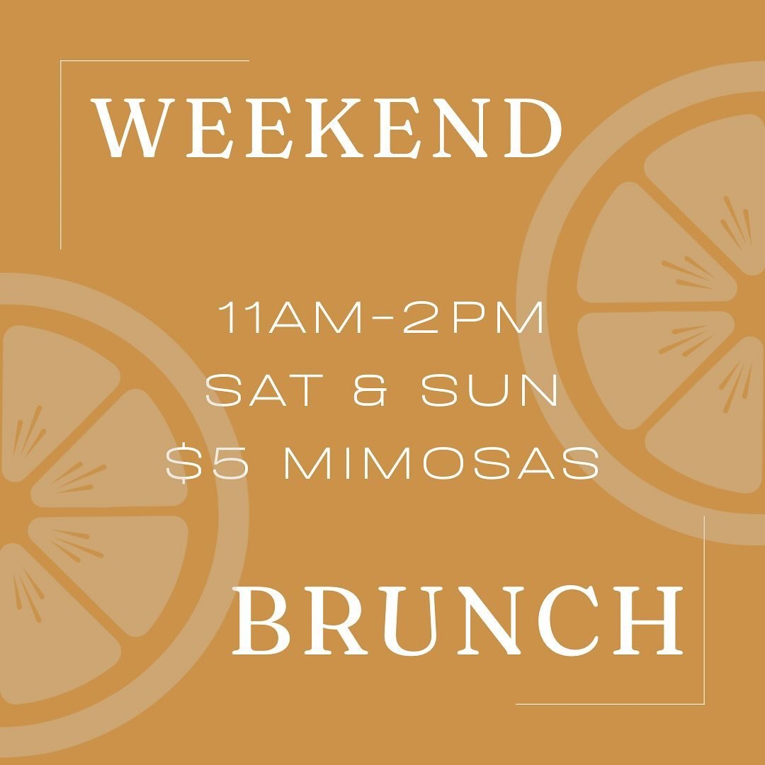 Come hang 🤗

$5 mimosas during brunch only every weekend 🥂🍊🍾
