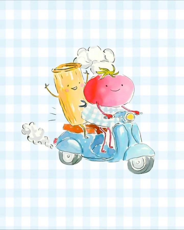 Cutie lil illustrations for kids pasta sauce brand @eattinytomato 🍅✨