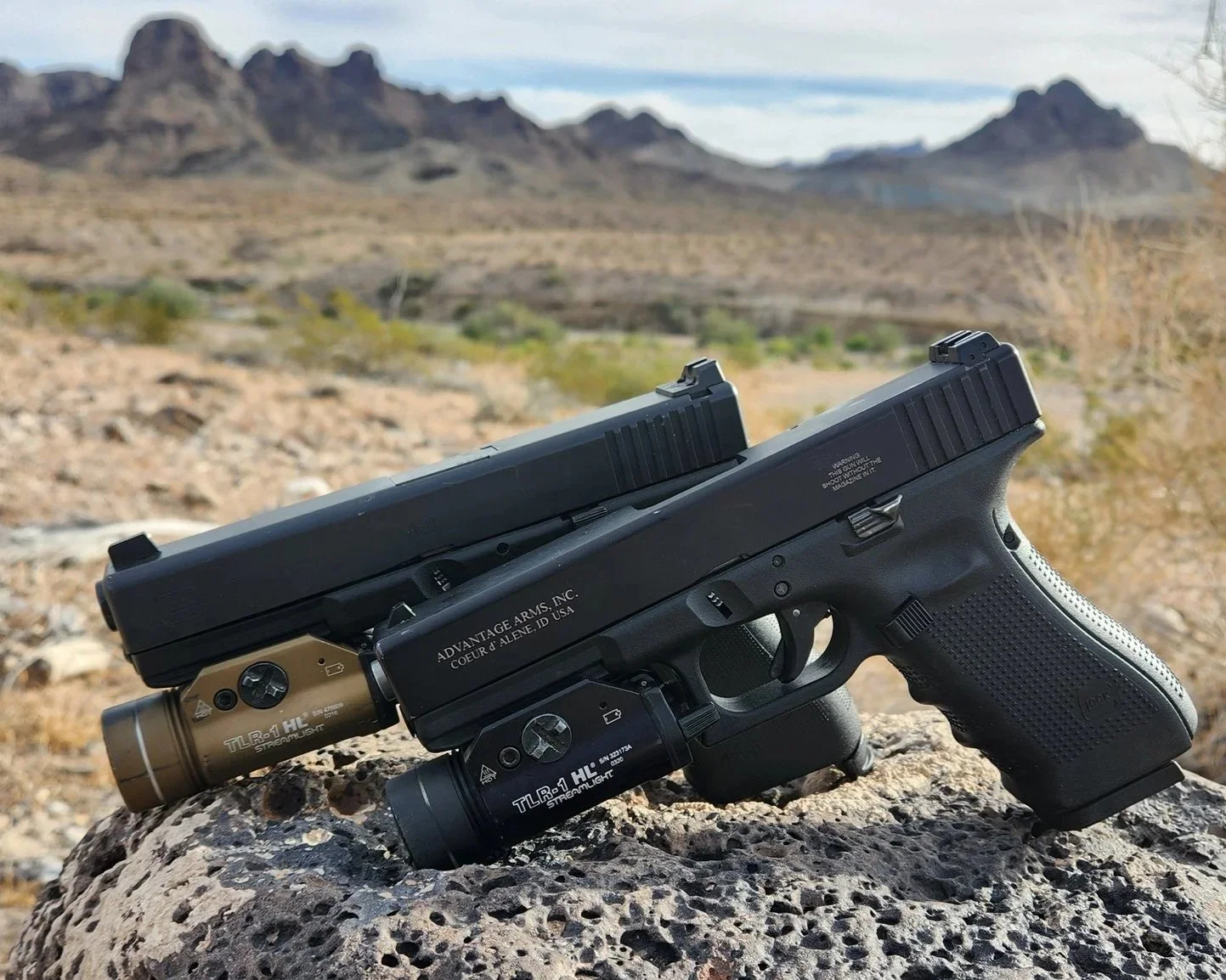 streamlight trl-1 hl mounted to Glocks