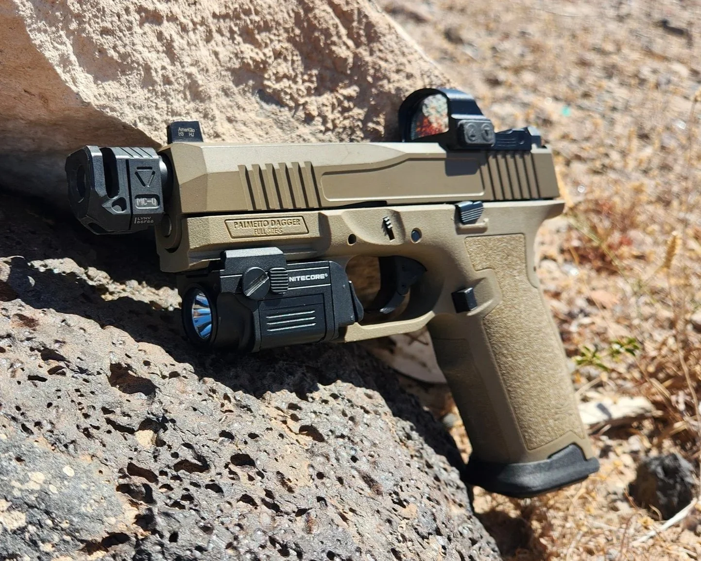 Nitecore NPL25 weapon light mounted to a Palmetto State Armory Dagger