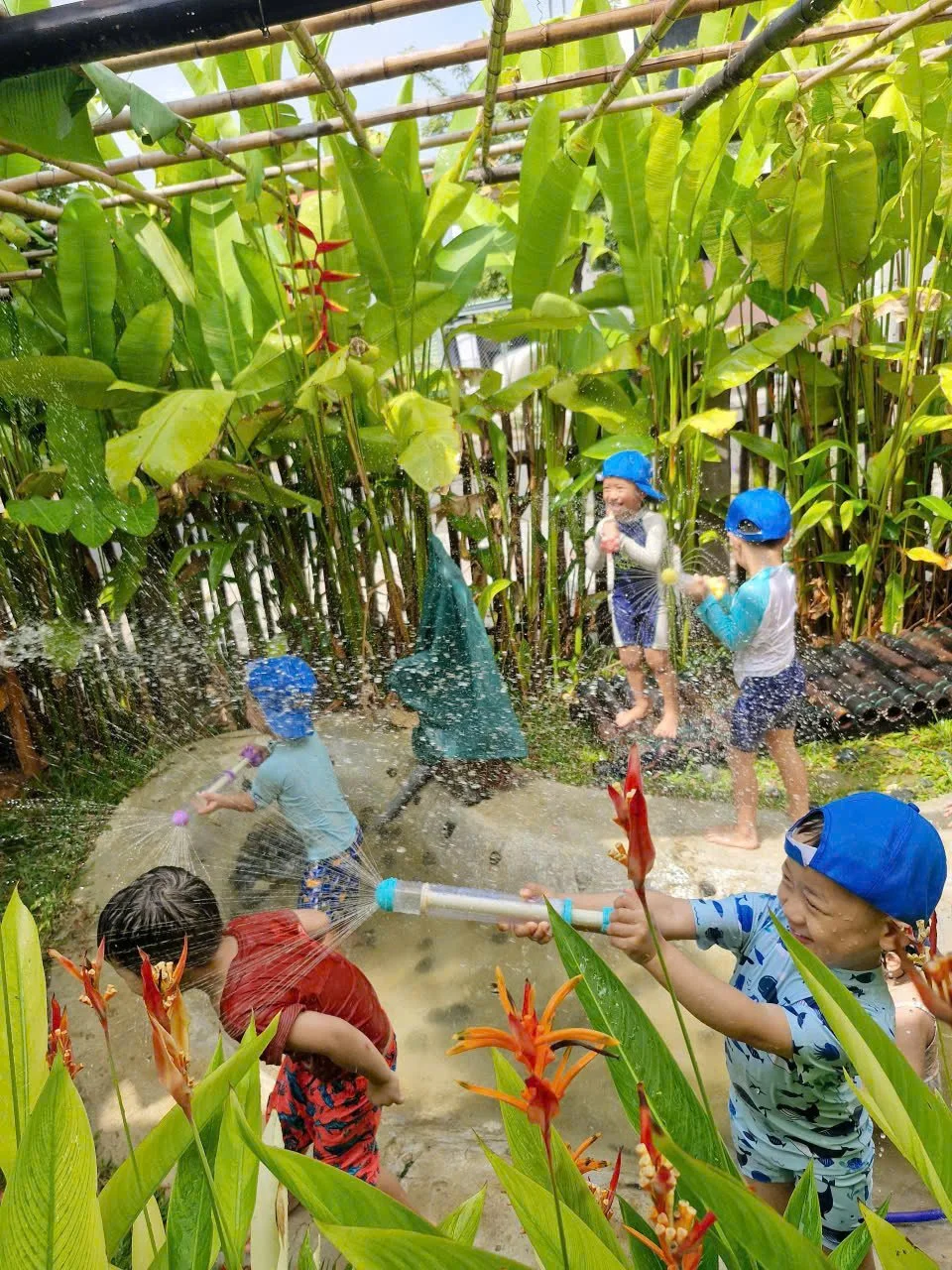 Kids showcasing their creativity by building 3D object