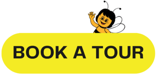 Button to book a tour at Bizzy Bees bilingual kindergarten