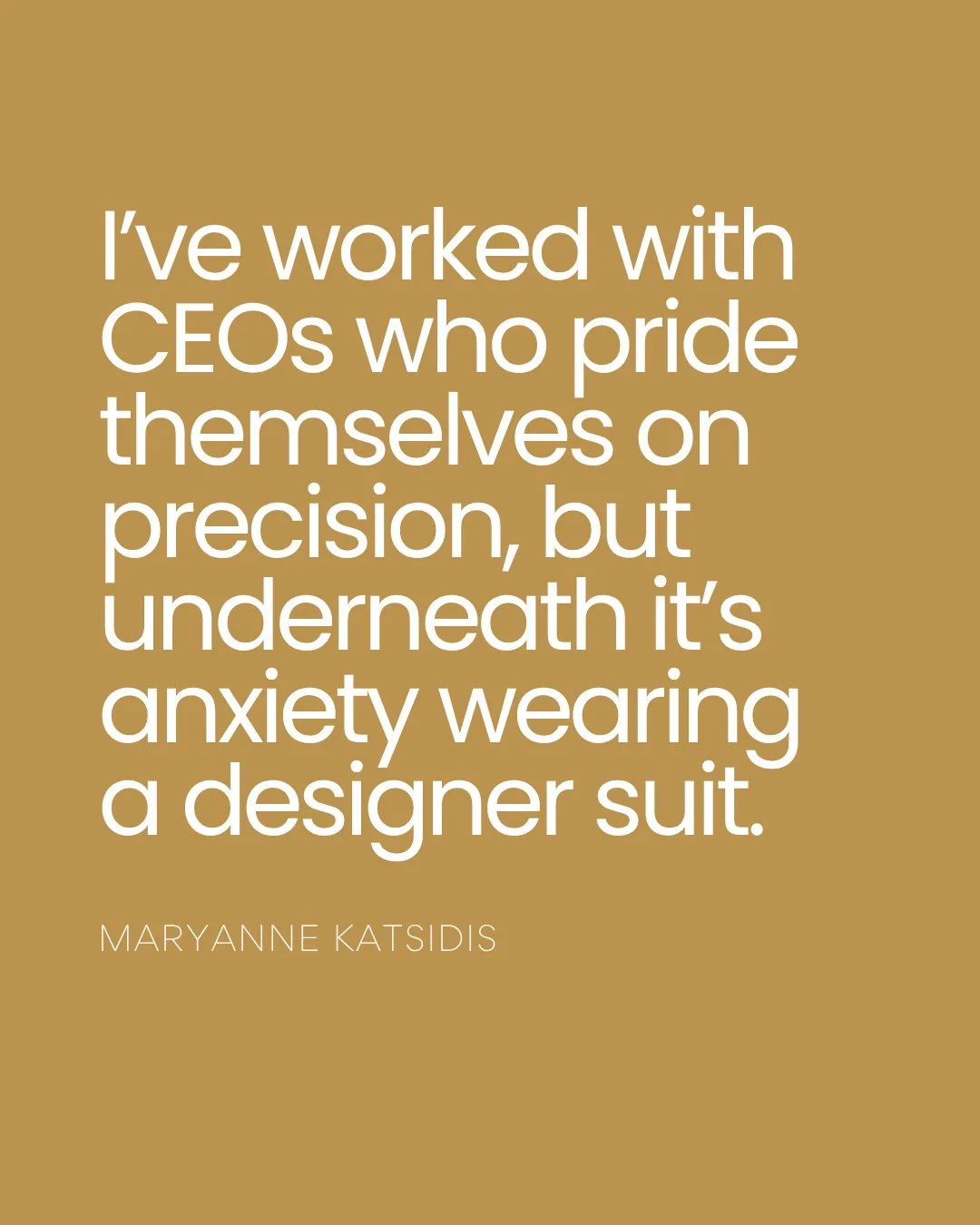 Control feels efficient... until it becomes contagious.⁣
⁣
I&rsquo;ve worked with CEOs who pride themselves on precision, but underneath it&rsquo;s anxiety wearing a designer suit.⁣
Teams mirror it. They start managing perception instead of results.⁣
