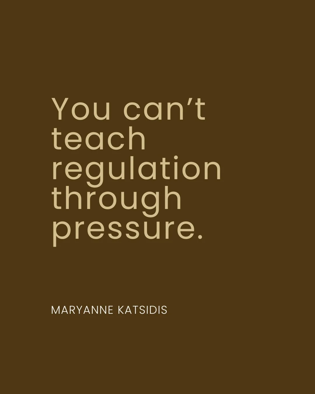 Content about nervous system regulation shouldn't leave people feeling activated.⁣
⁣
If it creates urgency... something is out of alignment.