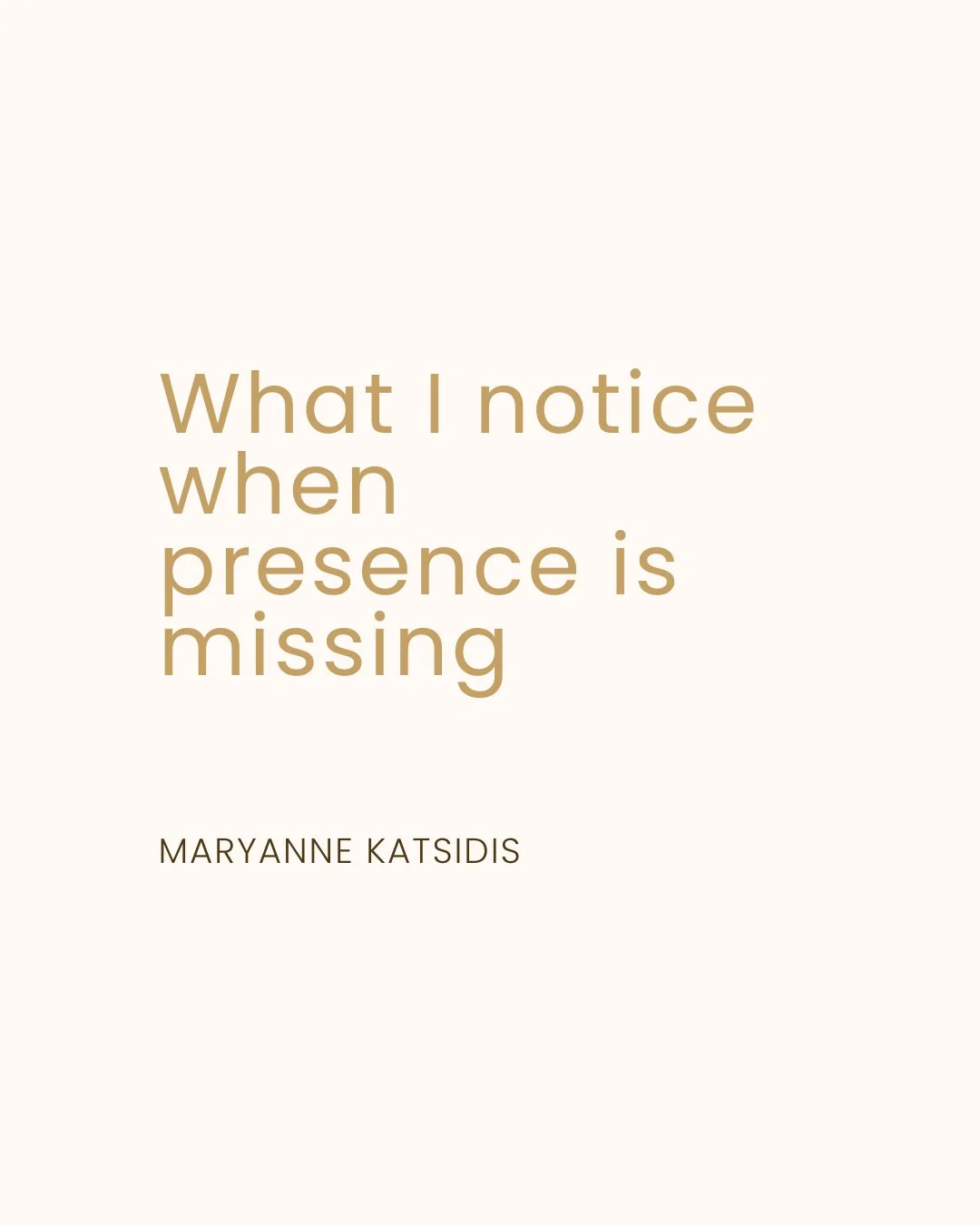 Sometimes I walk into a room and everyone is physically there but no one is actually present.⁣
⁣
People are thinking three steps ahead. Or replaying something from earlier. Or carrying something they haven't said out loud yet.⁣
⁣
That's not a people 