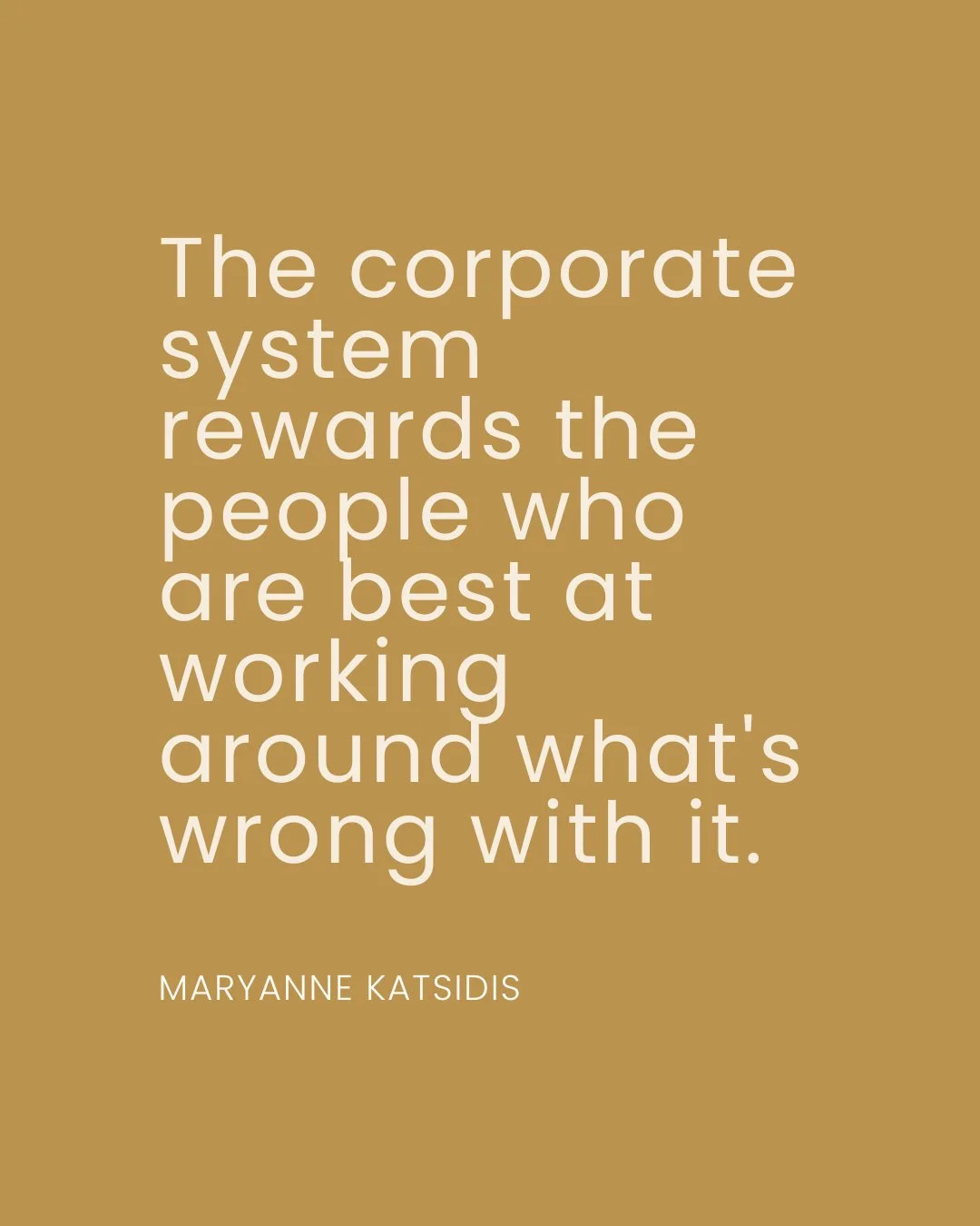 The corporate system rewards the people who are best at working around what's wrong with it.⁣
⁣
It severed itself from the one thing that has always made leadership work.⁣
⁣
The deeper intelligence underneath the performance.⁣
⁣
What I see when I wal