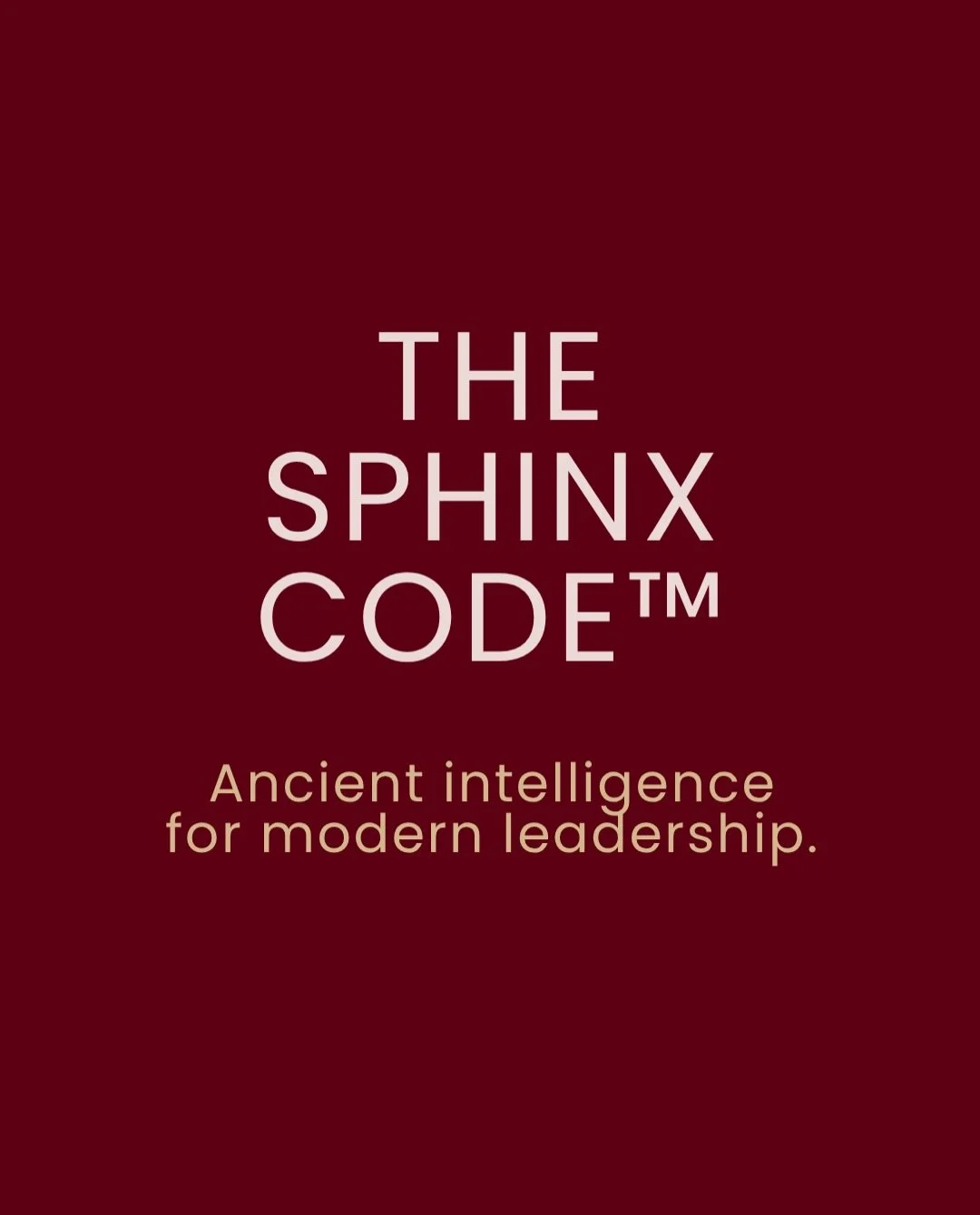 The corporate system has severed leaders from the one thing that has always made leadership work.

Their own deeper knowing.

This is The Sphinx Code&trade;.

The Sphinx has always held the question that unlocks the threshold.

Swipe to see the frame