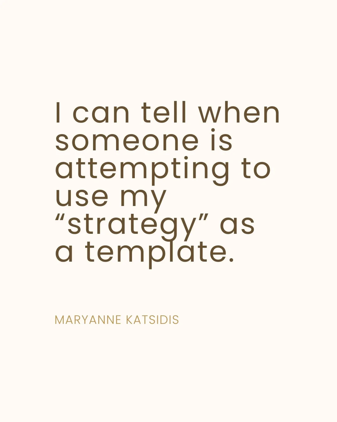 Sovereignty can&rsquo;t be copied.⁣
⁣
I can tell when someone is attempting to use my strategy as a template. Lines tweaked, adapted, sometimes just taken. Being able to see patterns makes this glaringly obvious.⁣
⁣
Being on the receiving end feels l