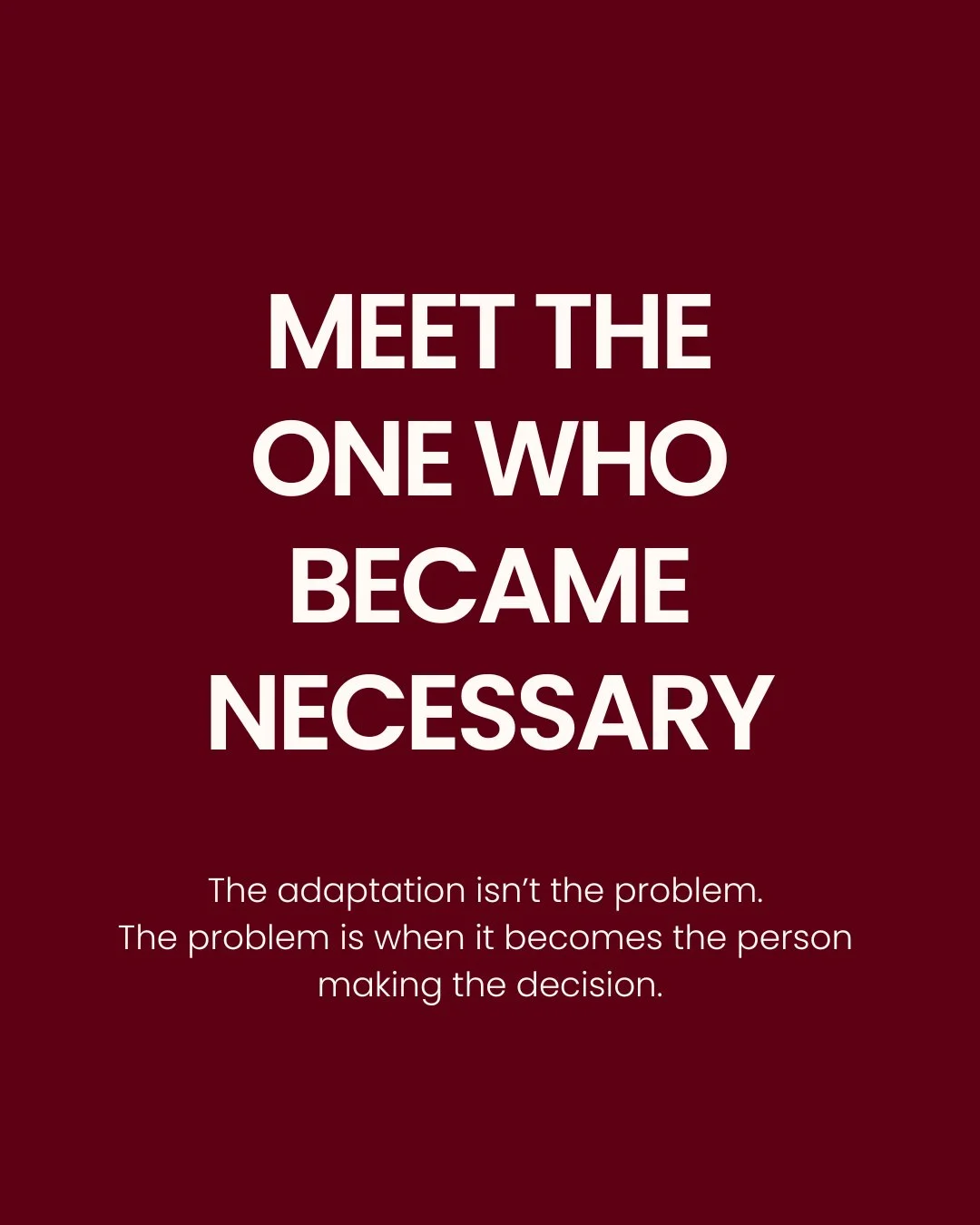 They didn&rsquo;t decide to carry everything.⁣
They just noticed things went better when they did.⁣
So they became reliable.⁣
Then capable.⁣
Then indispensable.⁣
And somewhere along the way, being needed became part of who they thought they were.⁣
Th