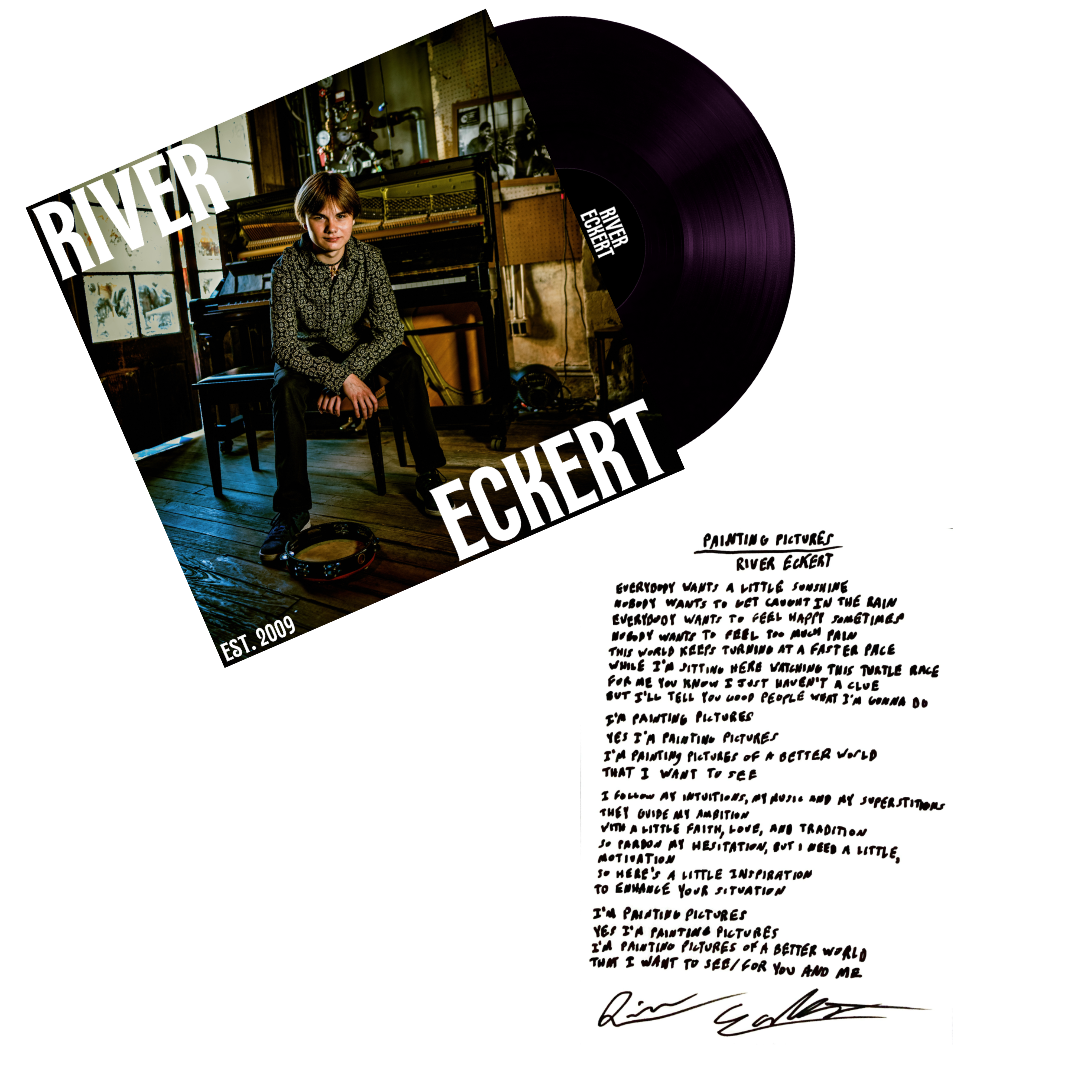 'River Eckert' Autographed Vinyl + Handwritten Lyrics to Original Song of Choice
