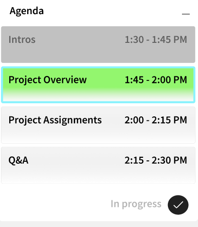 After: Completed topic and current topic.