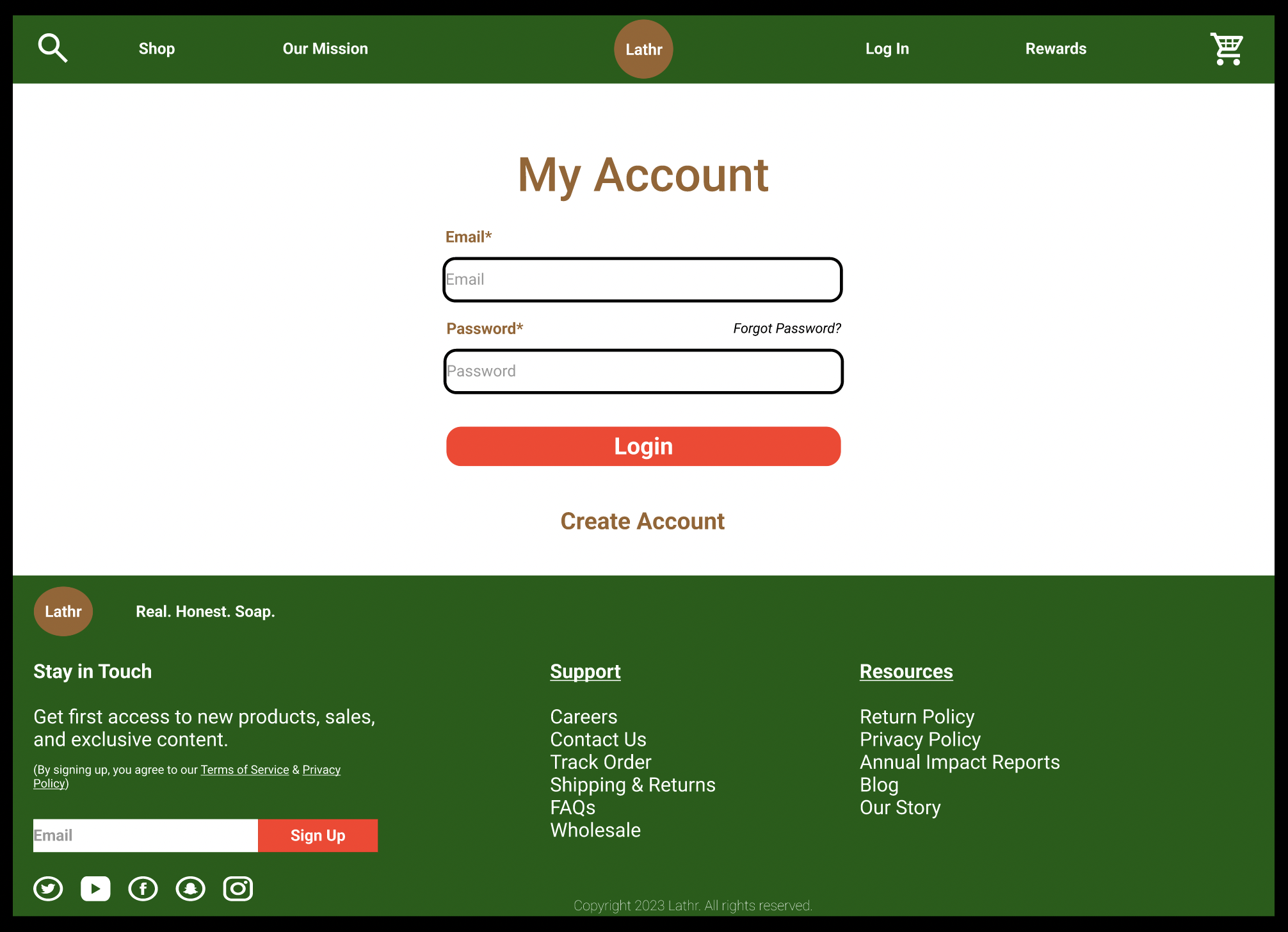 Login page.