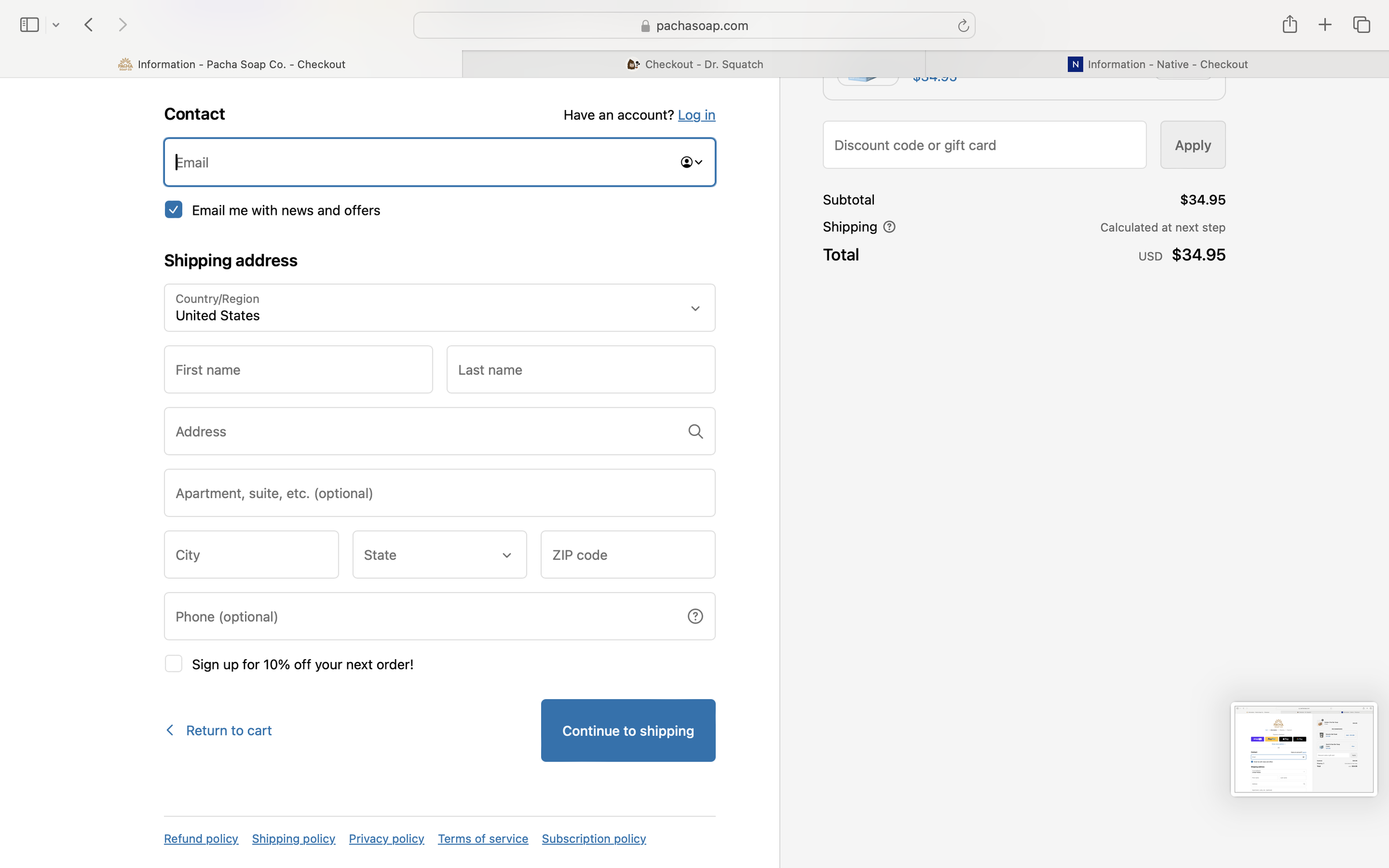 Pacha Information page- bottom fold.