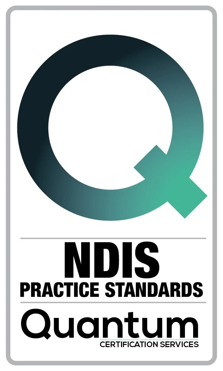 Logo for NDIS Practice Standards Quantum Certification Services, featuring a stylized letter Q in shades of green and black.
