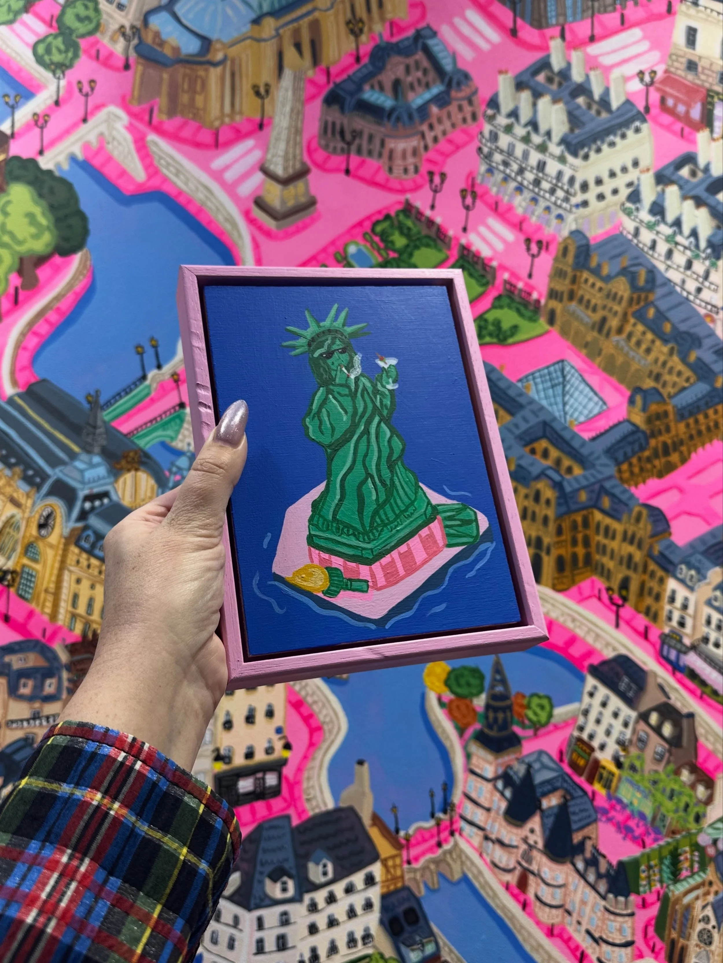 &hellip;life between deadlines 💖

1. Cute new art from @clumsy.hands @affordableartfairau 
2. 🌸🐆
3. Dates with @debba55 
4. Hot pink car things 💖
5. Just finished new work for the @ipswichartgallery shop 🖤 
6. Home 
7. Frida 🐈&zwj;⬛
8. 😁
9. Ga