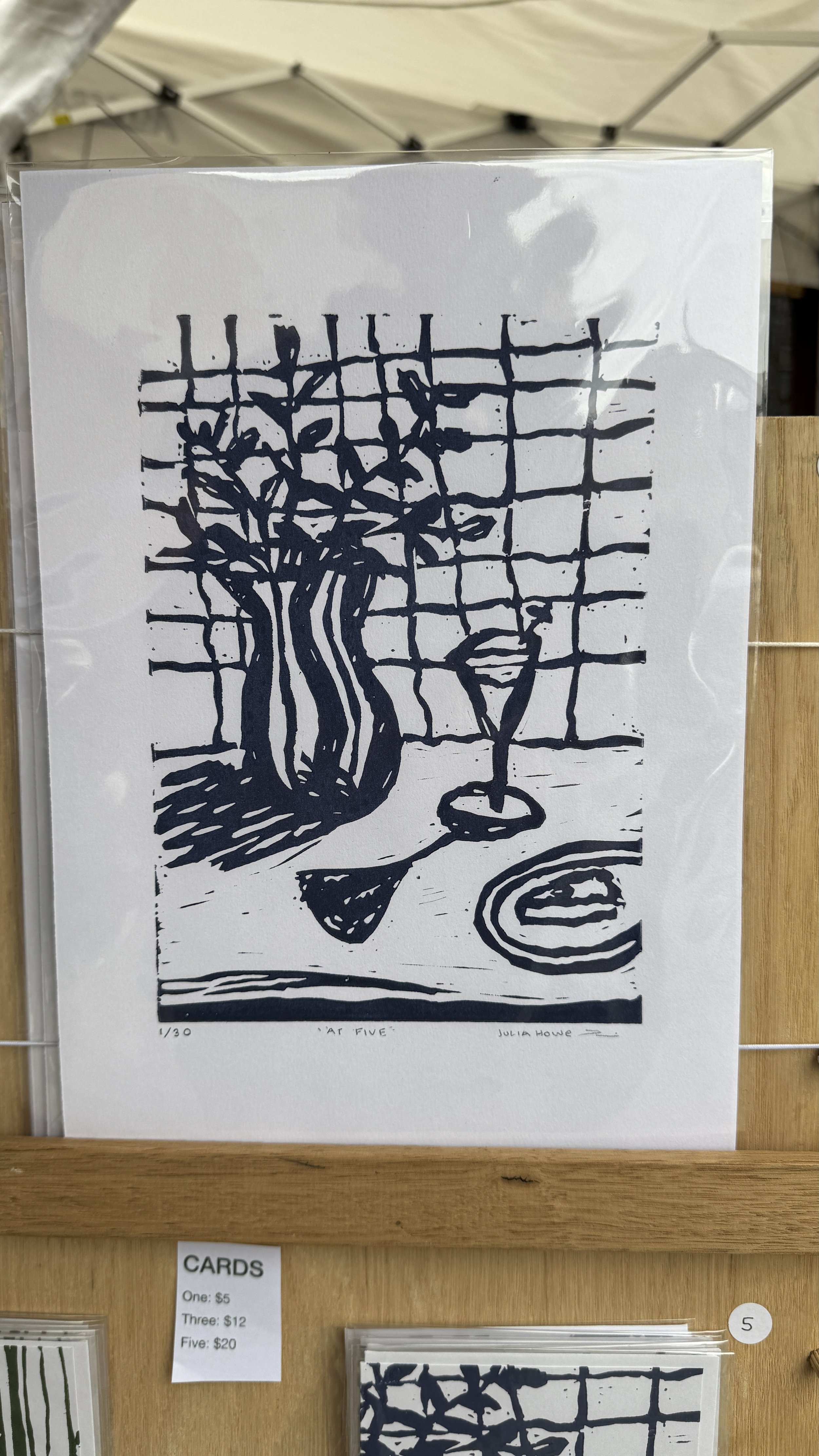 At Five lino print at the market.jpeg