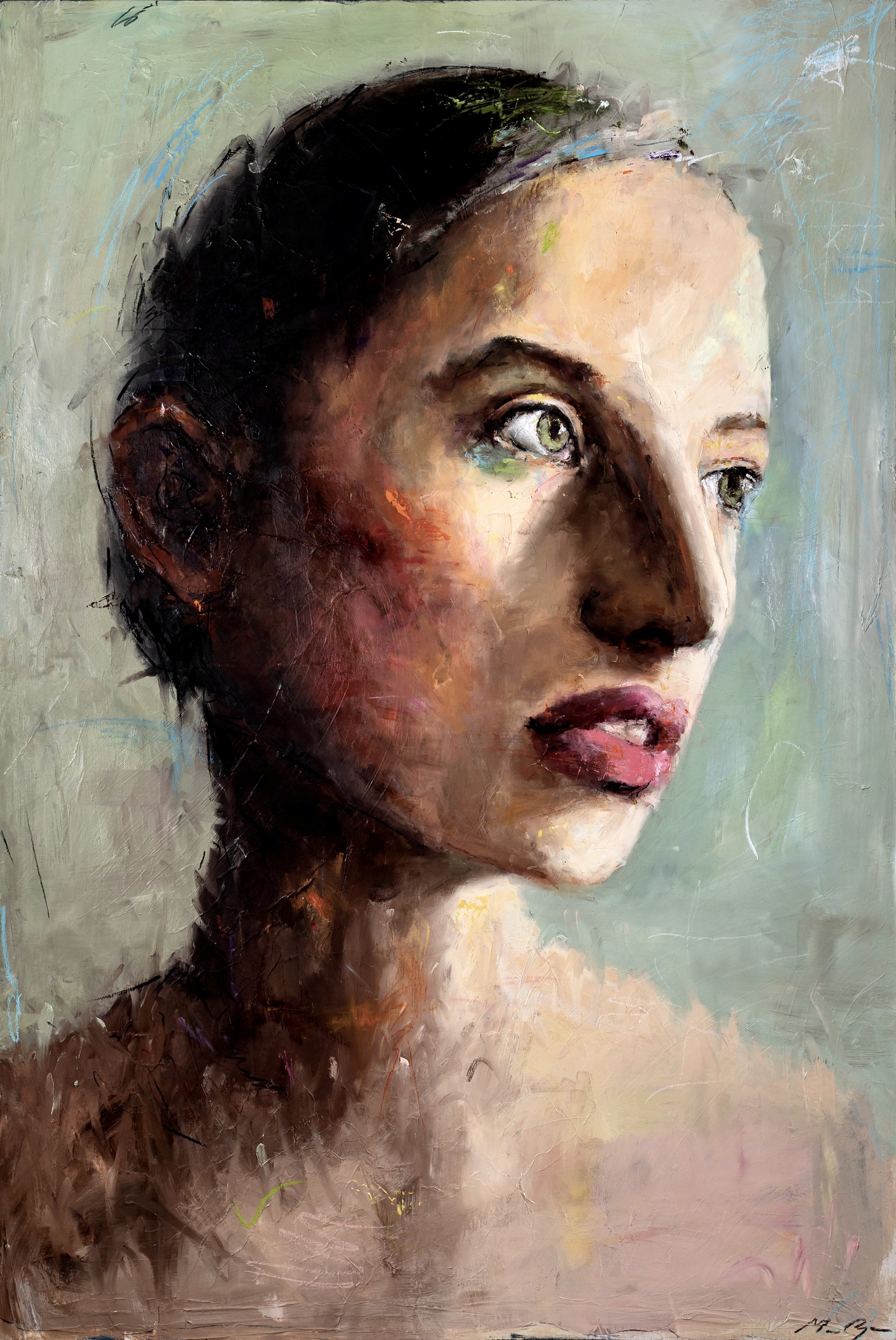 “Half Light”
/ 150x100cm, 
oil on paper mounted on canvas, 2026
