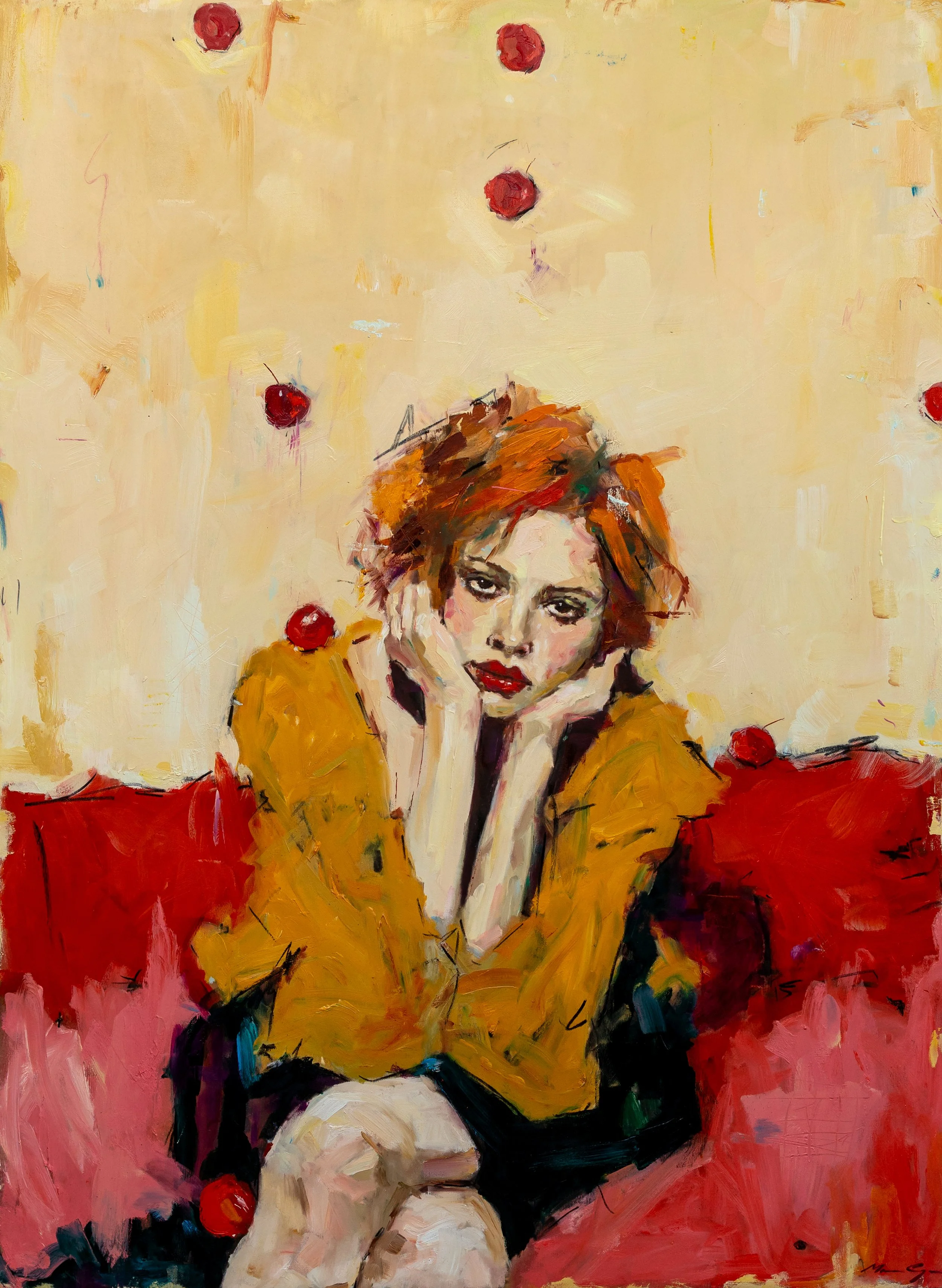 “Taste Like Cherries” 
140x100cm, oil on paper, 2025