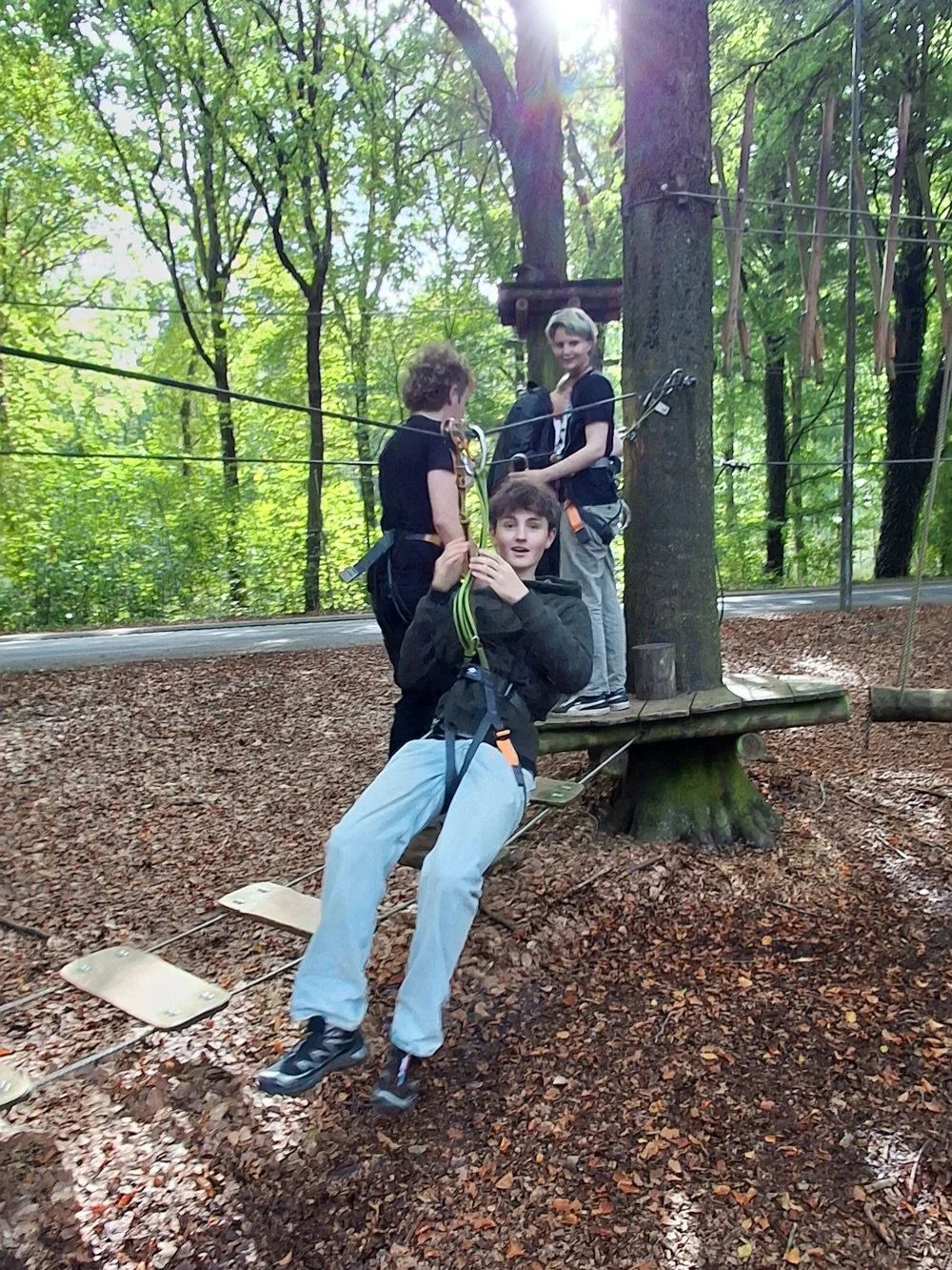Get Out! class + Klatreparken Randers: climbed, swung, screamed, survived. Barely 😂🌲 #euhlife