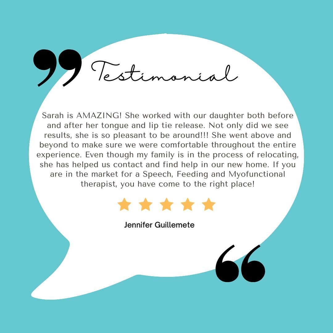 Testimonial Tuesday! 🌟

At Sunshine Speech Therapy, we delight in our clients&rsquo; happiness. Our commitment is to meet the speech, feeding, and oral facial myofunctional needs of our clients, infusing joy into every session.

Curious about your c