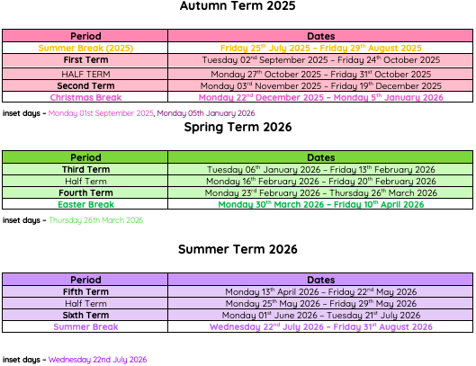 Check for information relating to term times for parents in Tower Hamlets