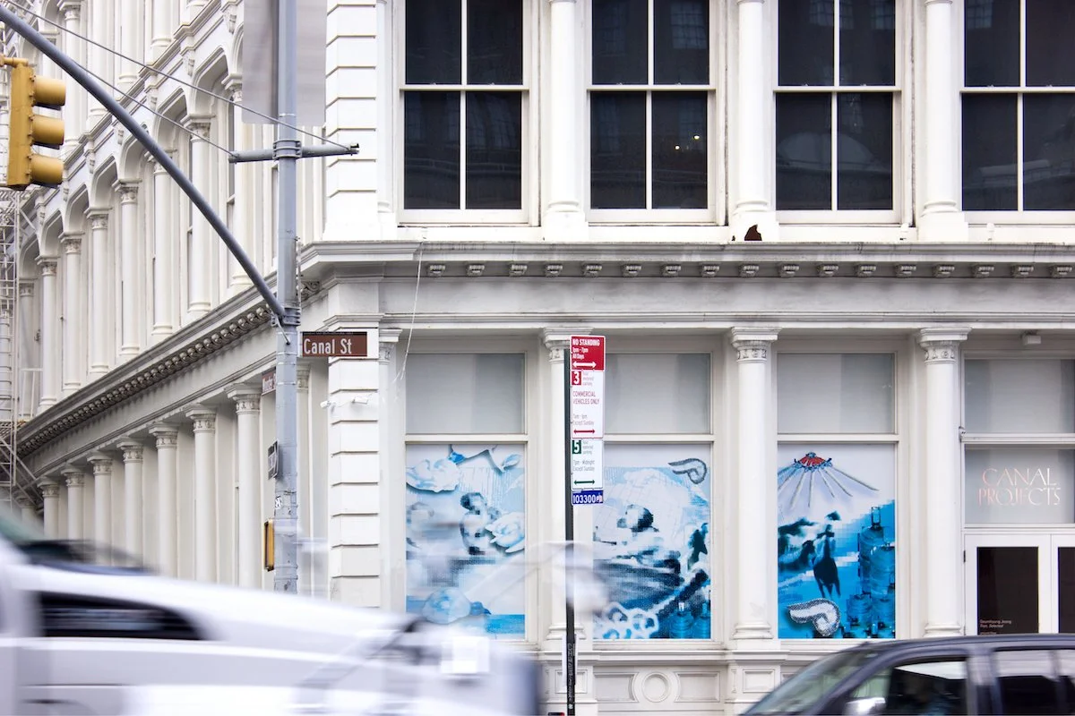 Installation View (Daytime):  Triumphant Currents, Auspicious Winds  (2025) 
Photo Credit: Matthew Li and Caroline Taylor Shehan