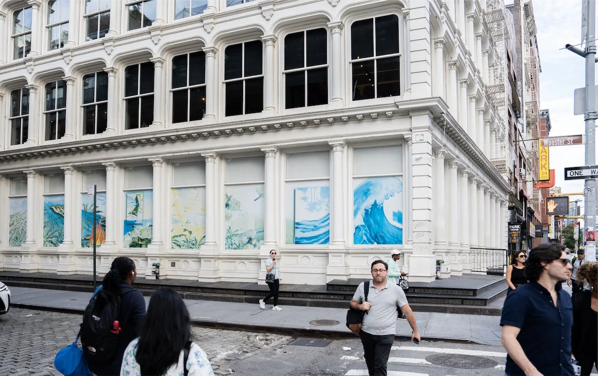 Installation View (Daytime):  Triumphant Currents, Auspicious Winds  (2025) 
Photo Credit: Matthew Li and Caroline Taylor Shehan