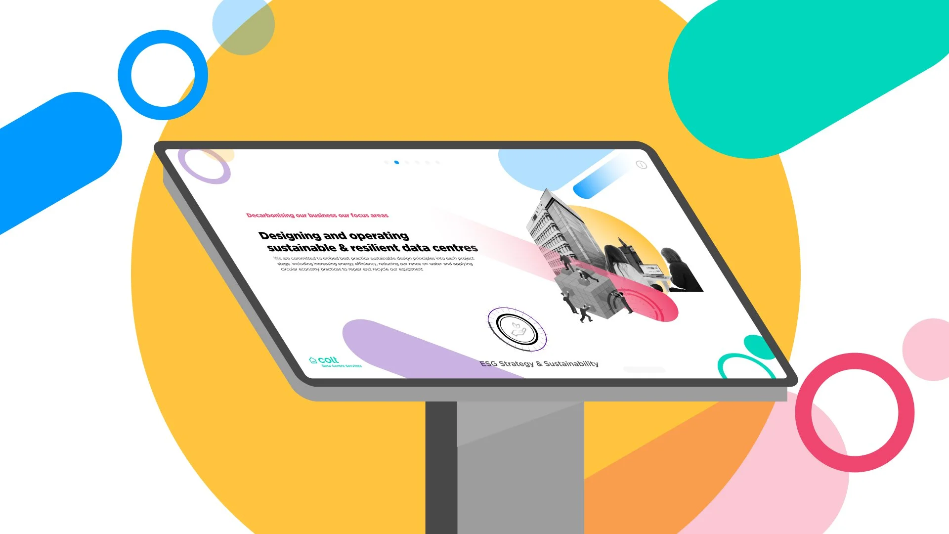 Object Recognition Table in the welcome zone displaying the client’s history, milestones, and achievements in an interactive experience