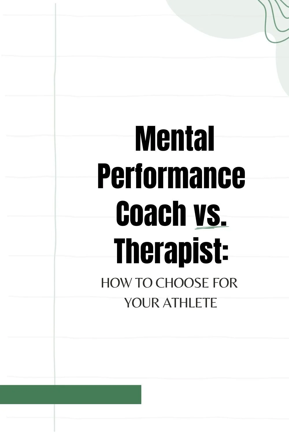 Mental Performance Coach vs. Therapist: Which Does Your Athlete Need?