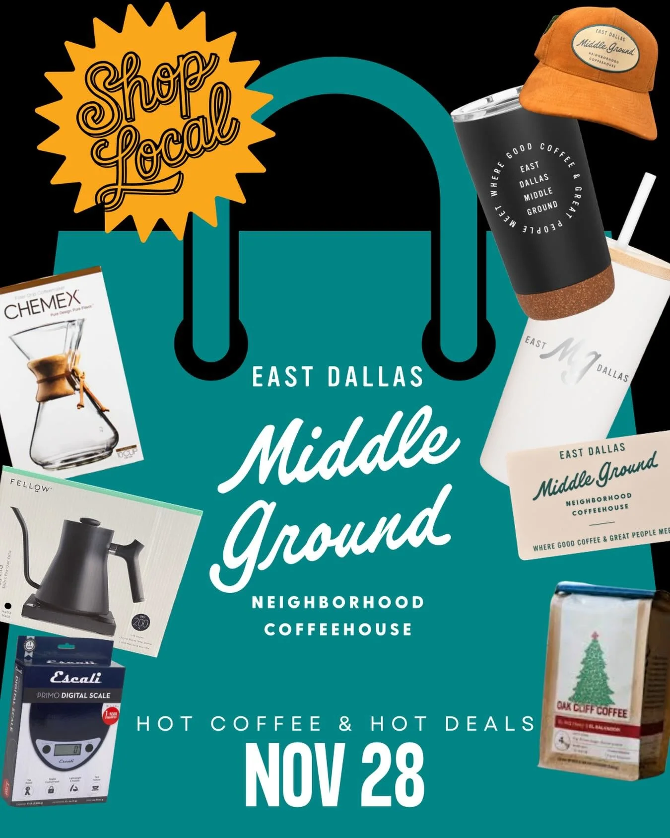 Happy Thanksgiving! 🦃 

We&rsquo;ll be open regular hours Friday, Nov 28 with some pretty sweet deals to kickoff the holiday shopping season: 

20% off EDMG merch 
15% off coffee equipment 
10% off retail beans 
$60 gift card for $50 (can be split, 