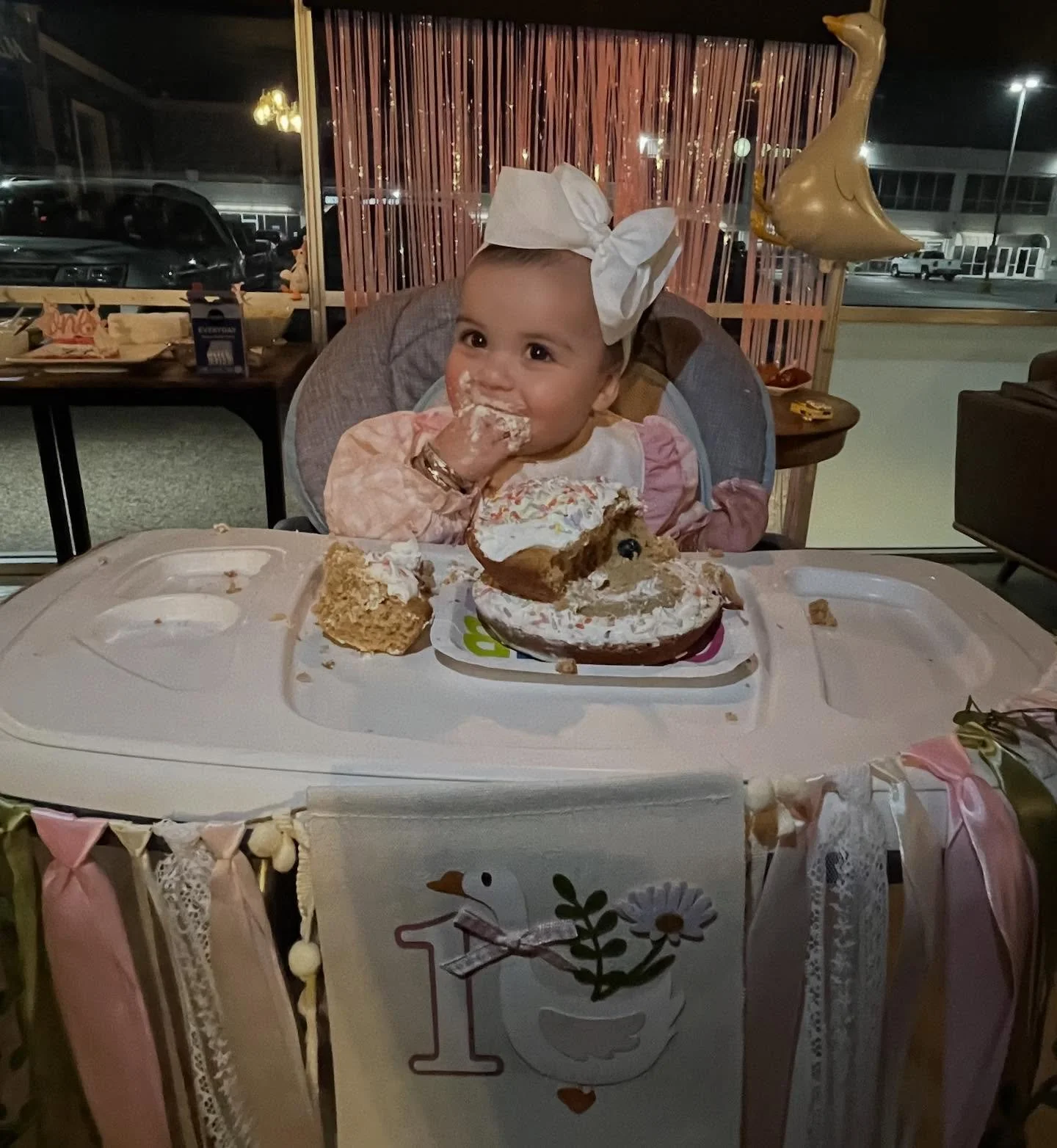 The BEST part of being a neighborhood shop is celebrating special days with our neighbors. This sweet girl turned one today &amp; we were lucky enough to party with her! LOOK AT THAT FACE! 😍

#onesillygoose