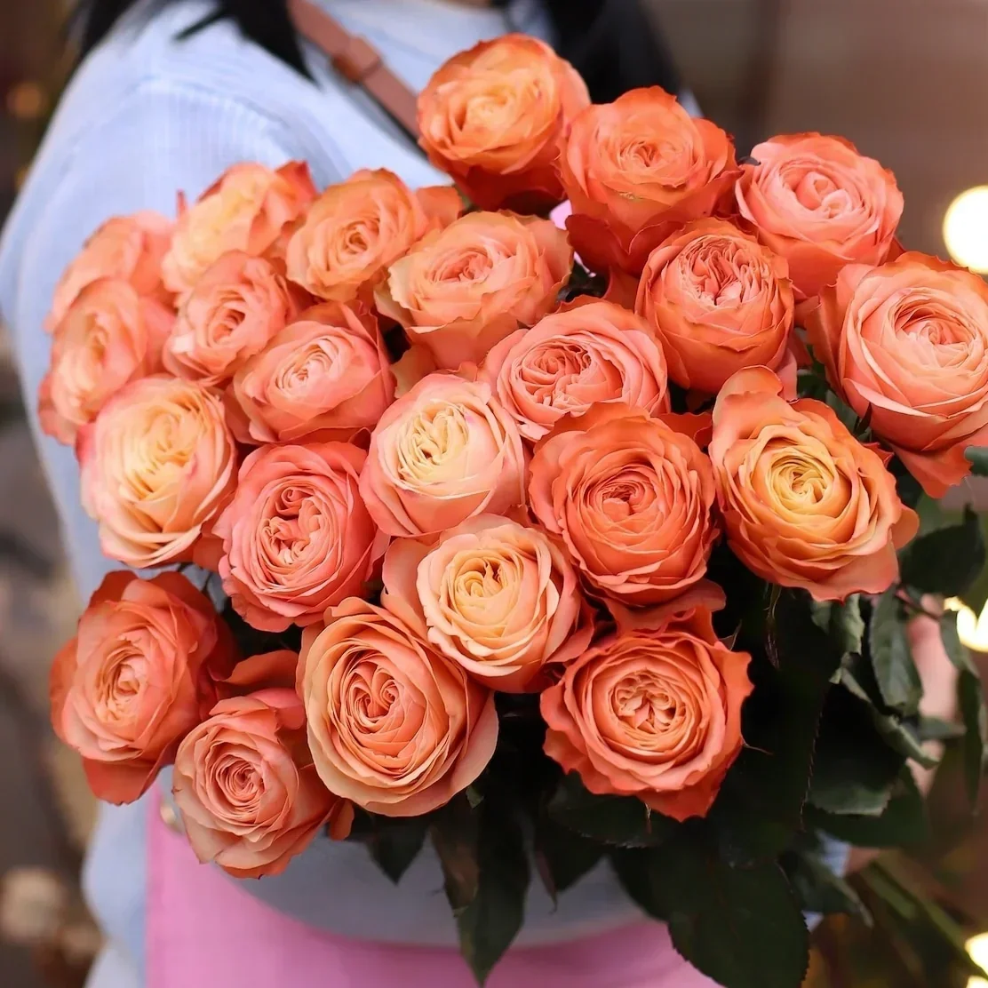 One dozen premium roses with lush greenery and filler flowers in a glass vase—'For My Love' arrangement, perfect for romantic occasions.