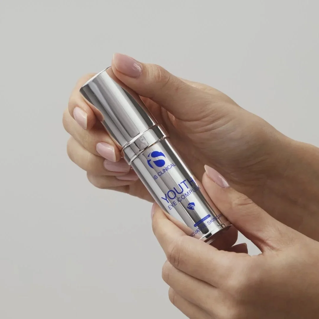 iS Clinical Youth Eye Complex at JE’DERM skin atelier — targeted peptide treatment for smoothing fine lines and eye area rejuvenation.