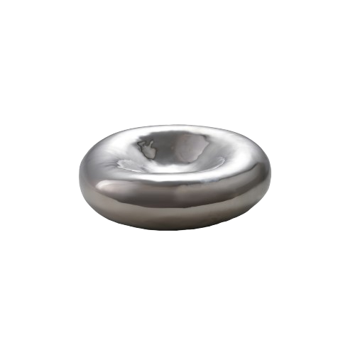 Chrome Finish Stoneware Dish