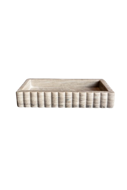 Scalloped Marble Fluted Tray