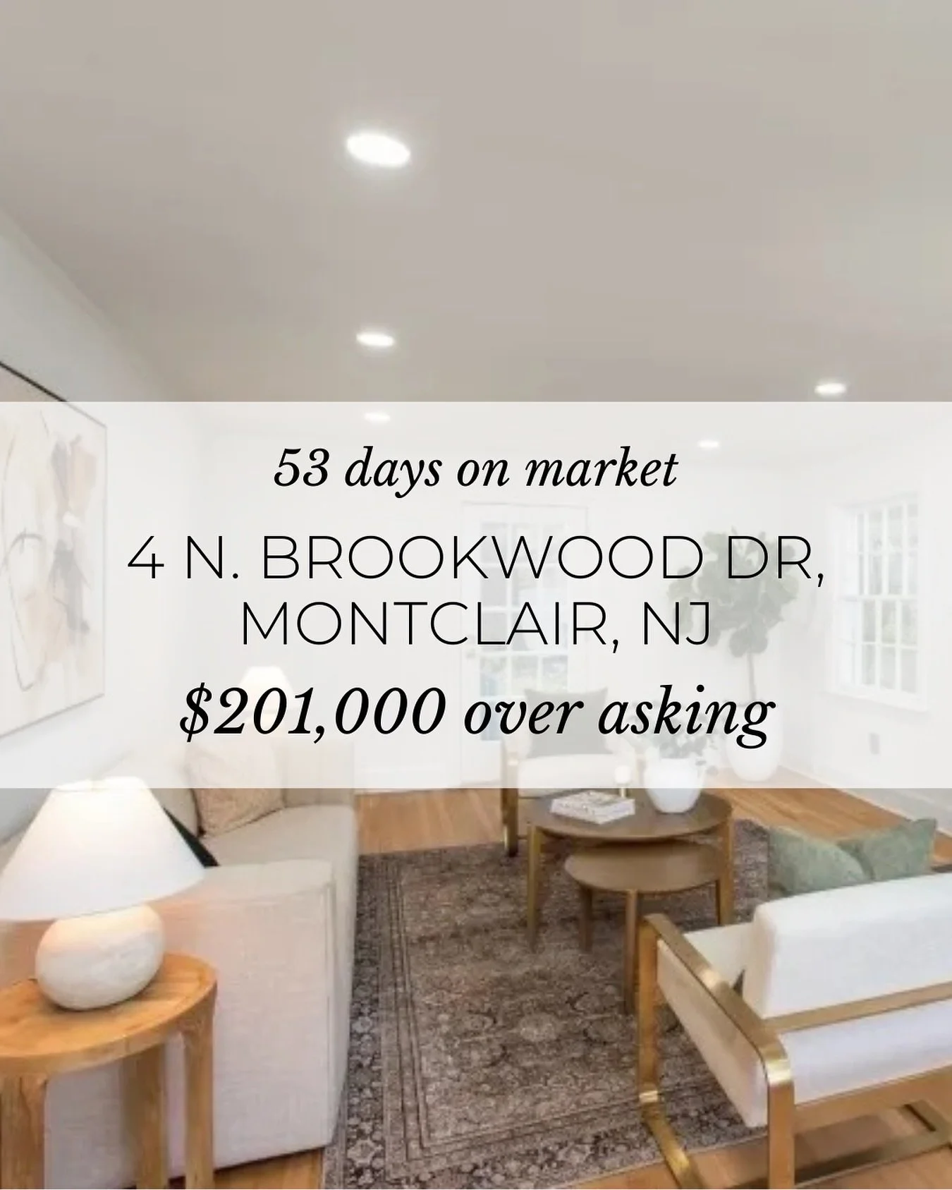 Beautifully staged and beautifully sold &mdash; this Montclair home went for $201,000 over asking after 53 days on the market. The power of presentation pays off. 🏡✨