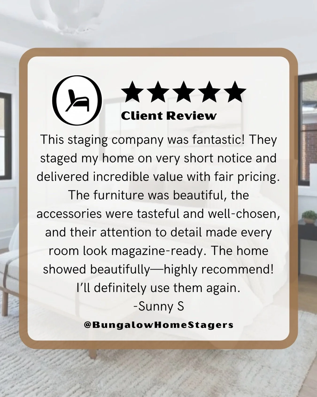 Thank you Sunny ☀️ It was a pleasure working with you for the 1st time. 

We're so grateful when clients take the time to leave us a review ☺️ 
17 years in this industry &amp; more than 1500 homes staged to date 🙌

We appreciate the support, referra