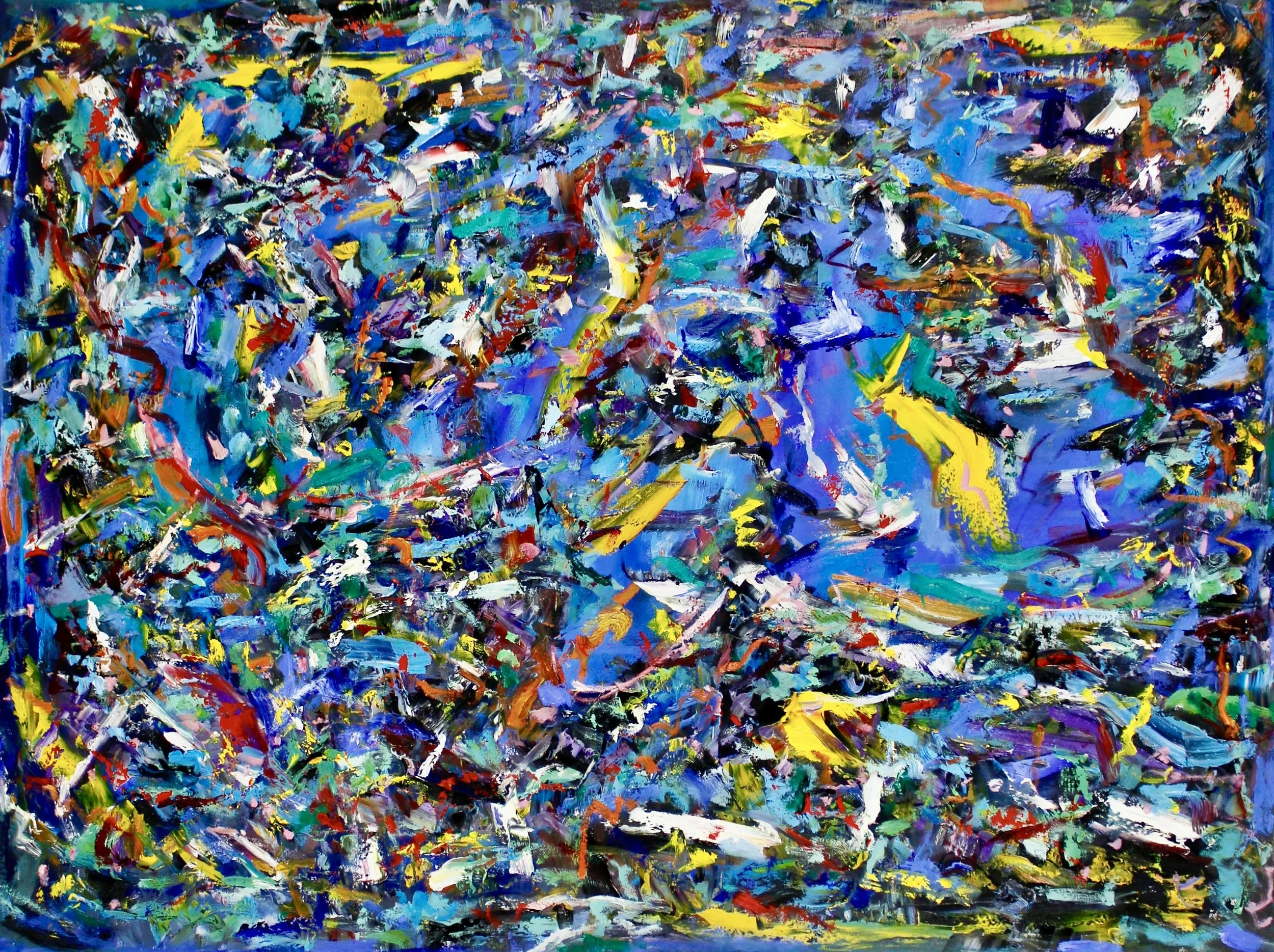 Colorful Blue Abstract Painting
