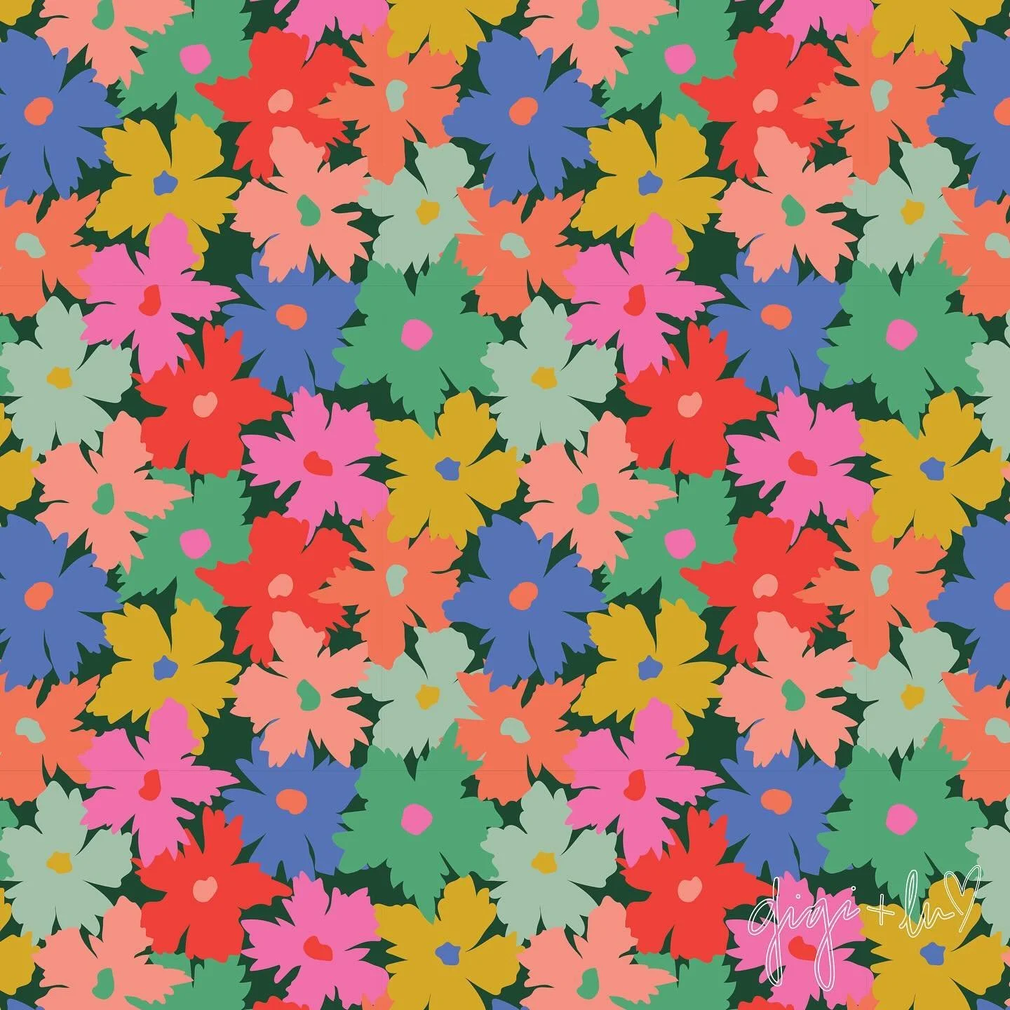 🌸 Brighten up your day with this bold and colorful floral pattern! Perfect for adding a pop of color to any room or outfit. 🌺
