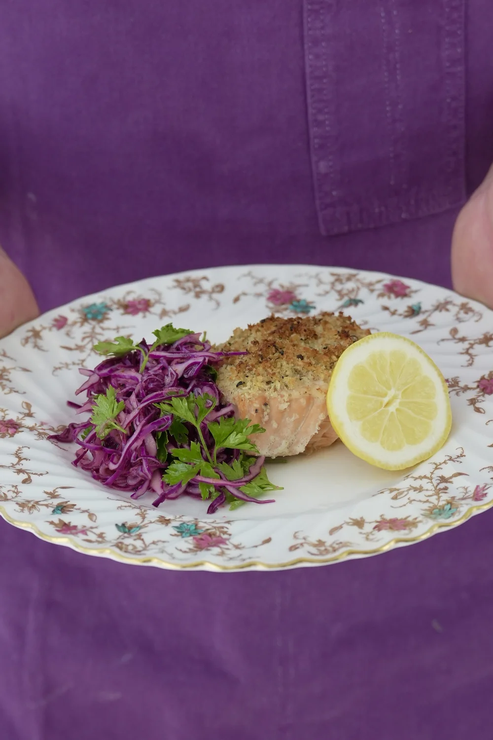 Parmesan and Black Pepper Crusted Salmon with Quick Cabbage Slaw ...