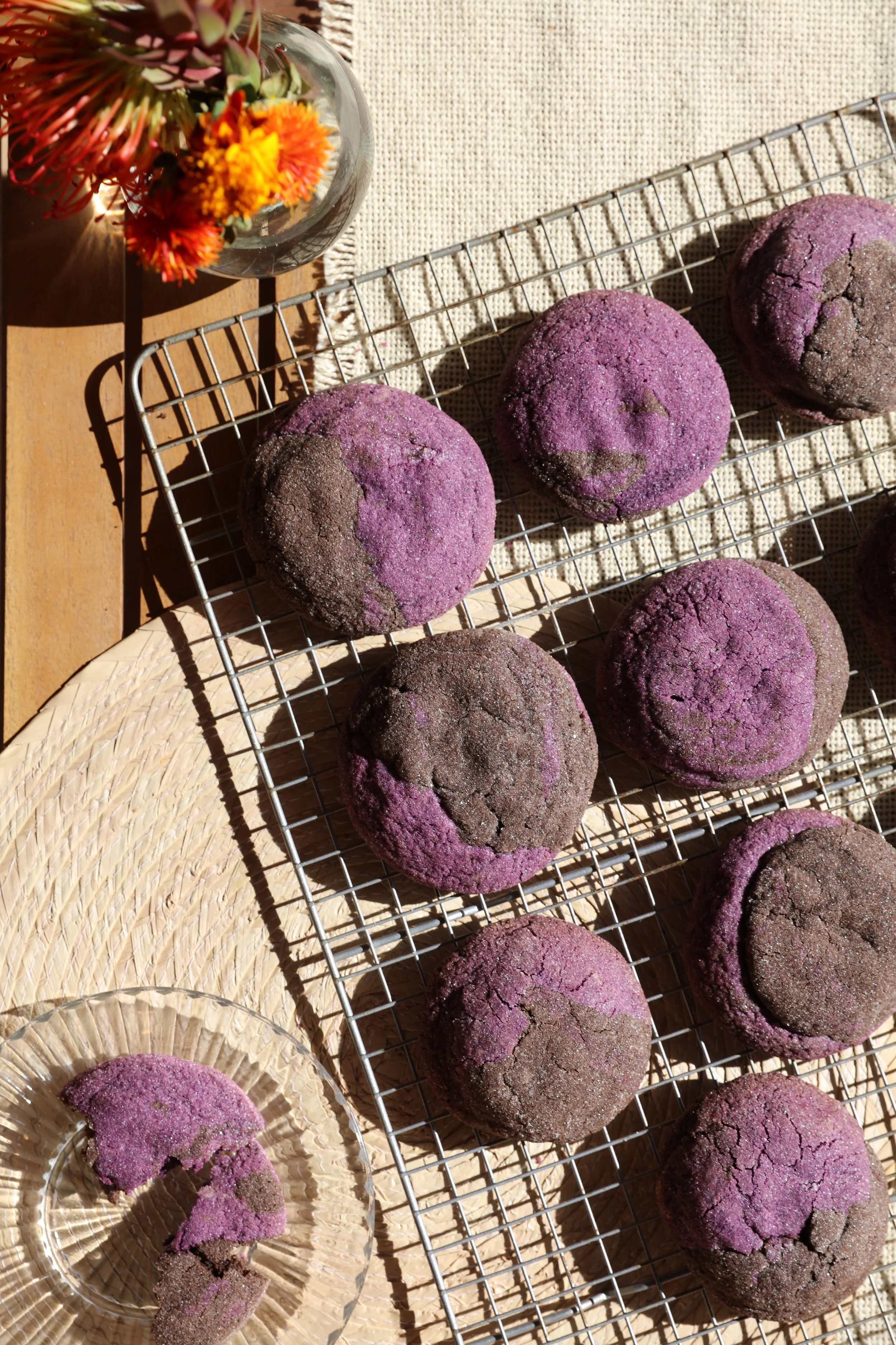 Ube Black Cocoa Swirl Cookies