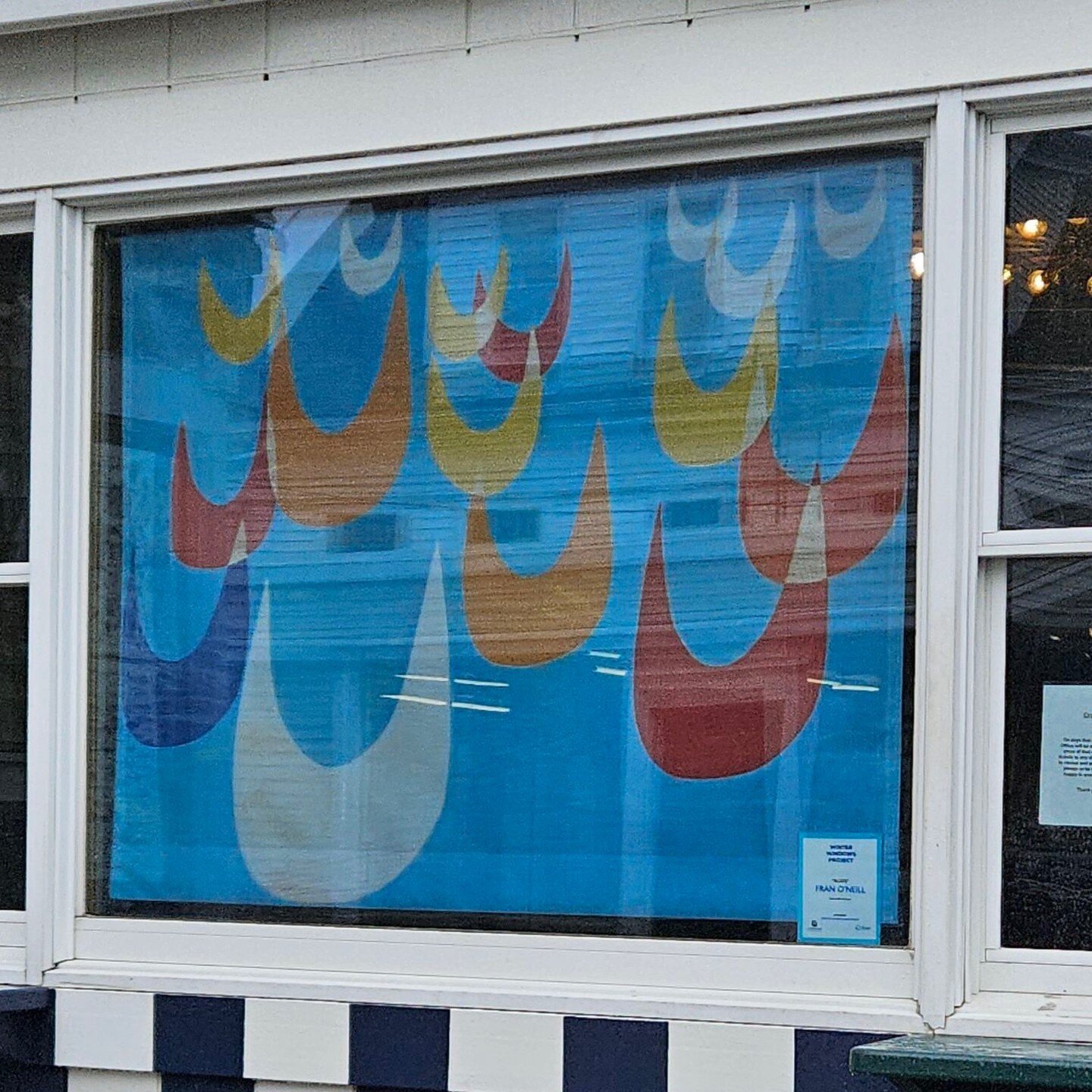 A Big Thank You to @guerrettemarc + his WINTER WINDOWS PROJECT featuring LOCAL ART! Also a big Thank You to THE CROWN + ANCHOR'S JONATHAN HAWKINS + PAOLO MARTINI for sponsoring my artwork! #myptown #myptown🌈 #commonsptown @commonsptown #abstractpain