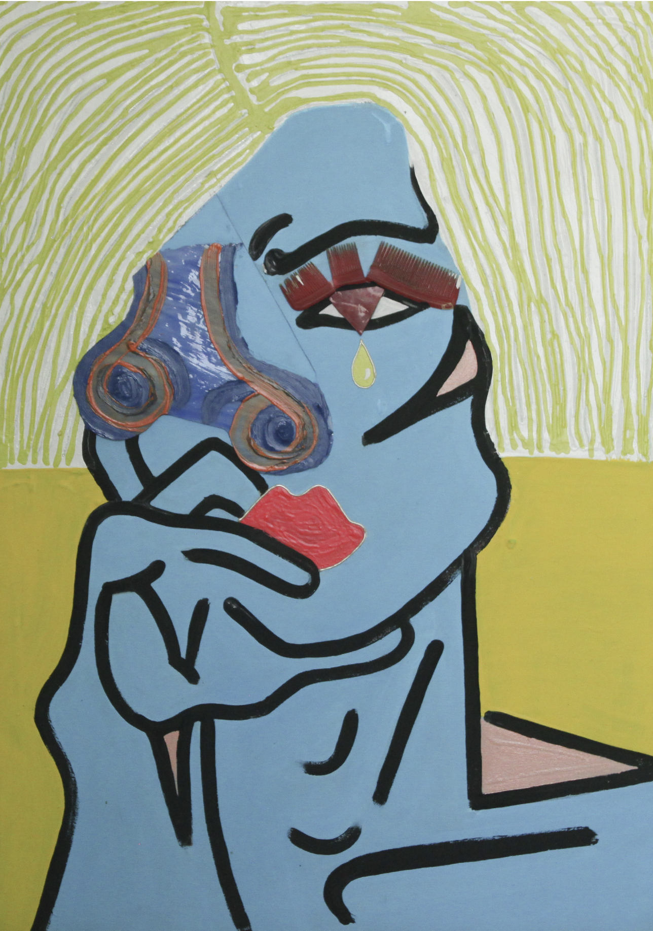 LÁGRIMAS DE VIDRIO :
Acrílico plástico y vidrio/ lienzo
70 x 50 cm
2019