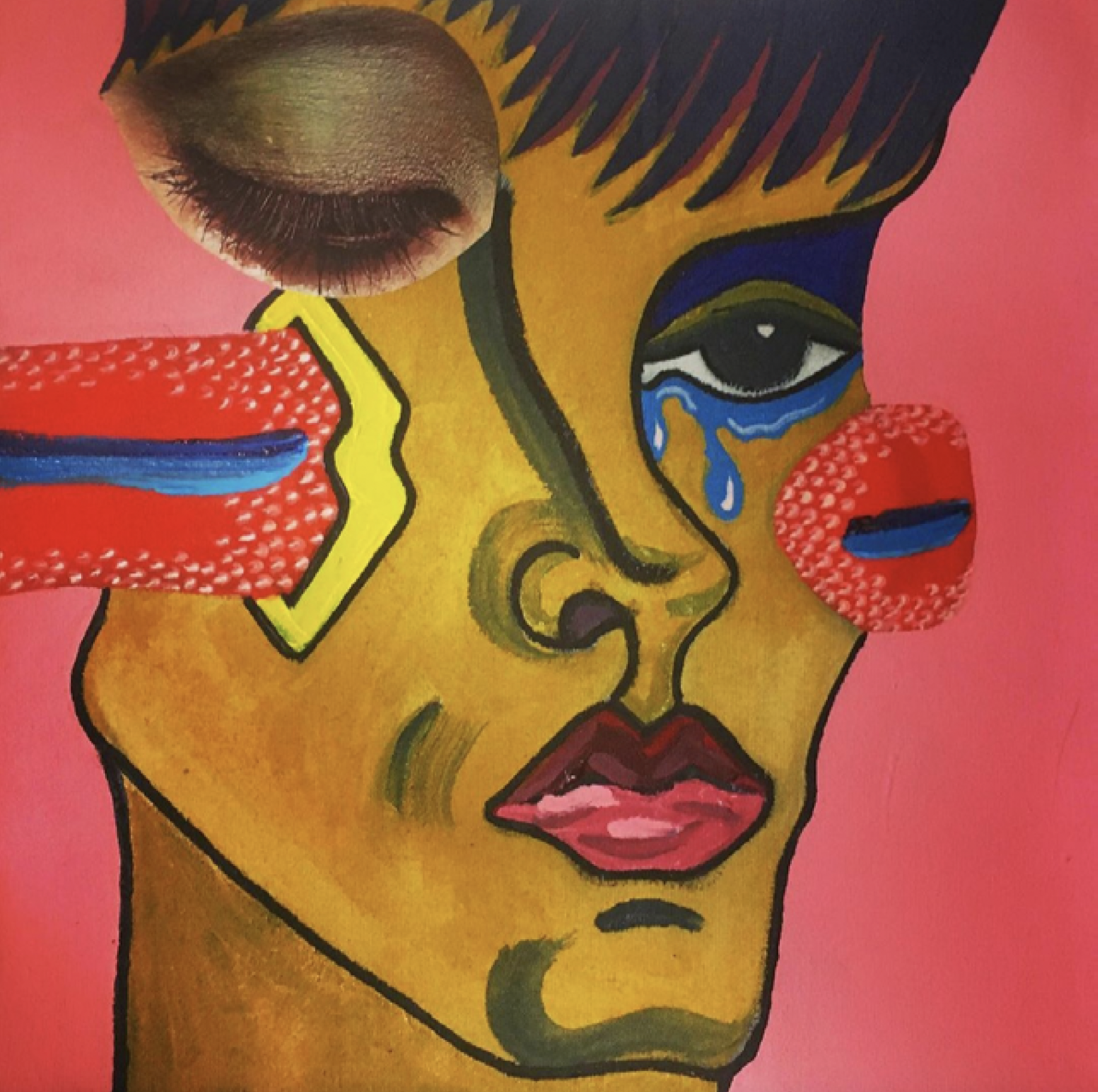 SANANDO :
Acrílico y papel cromado / lienzo 25 x 25 cm
2020