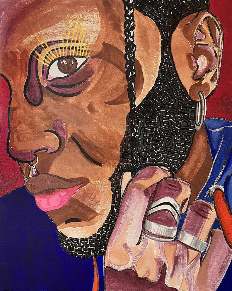 UNTITLED
 Acrylic and rubber on canvas 
 24 x 30 in
 2026